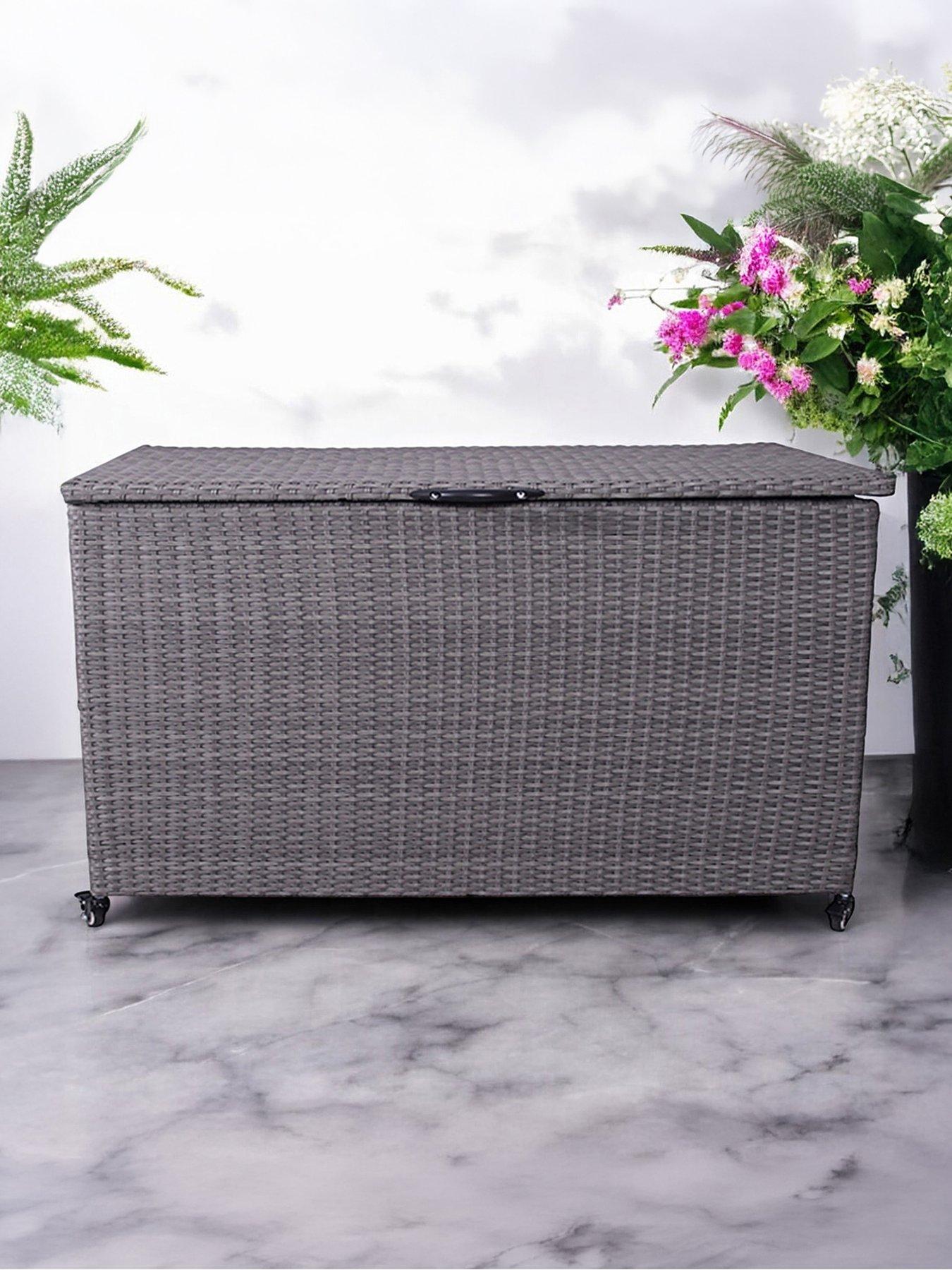 Image 1 of 6 of Royalcraft Charcoal Outdoor&nbsp;Cushion Storage Box - Rattan,&nbsp;Large, 826L