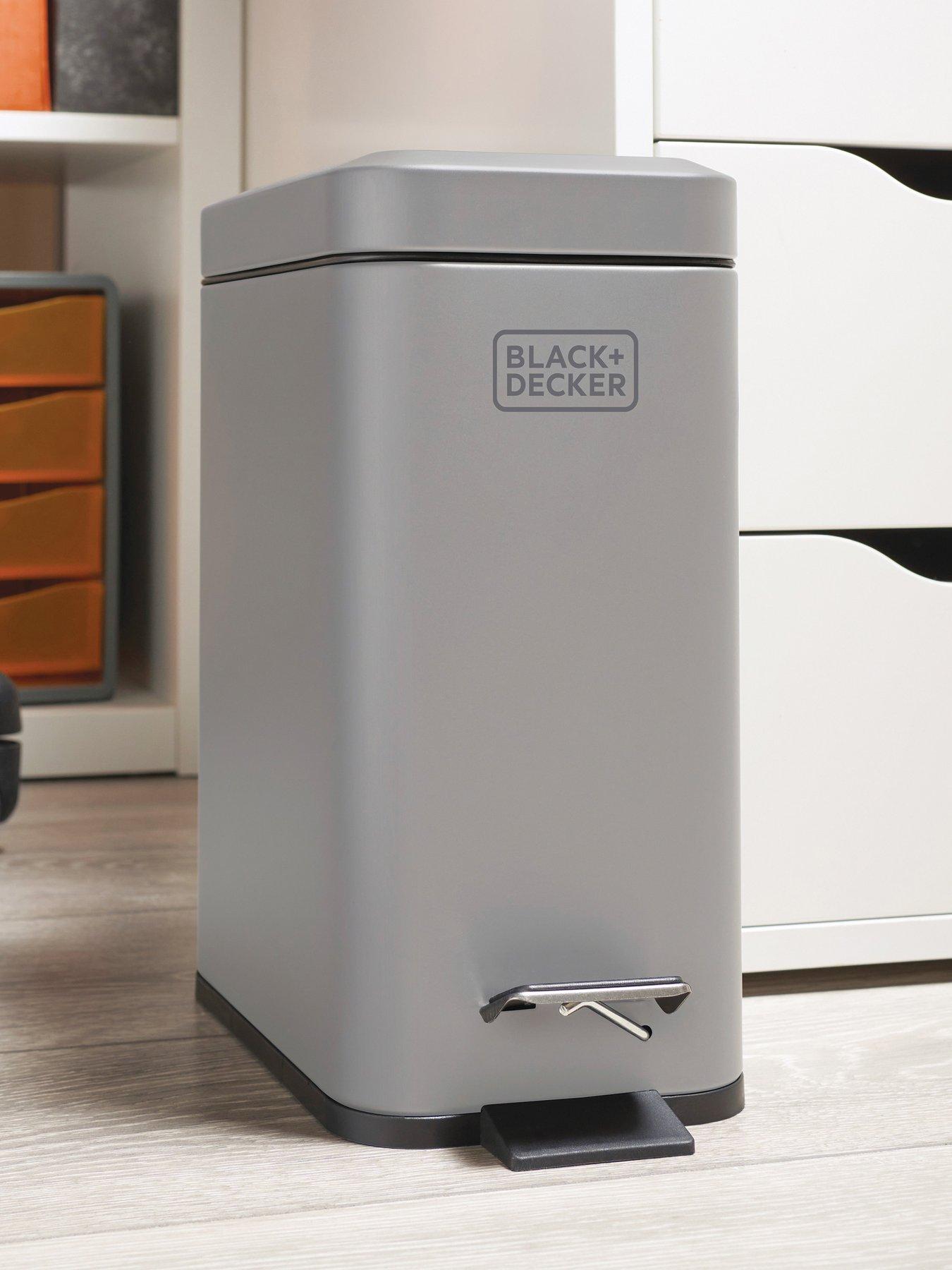 Black & Decker B+d 5l Slimline Soft Close Pedal Bin Grey