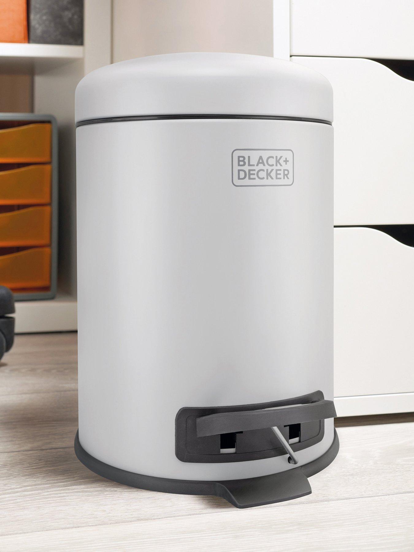 Black & Decker B+d 5l Dome Lid Pedal Bin - Grey