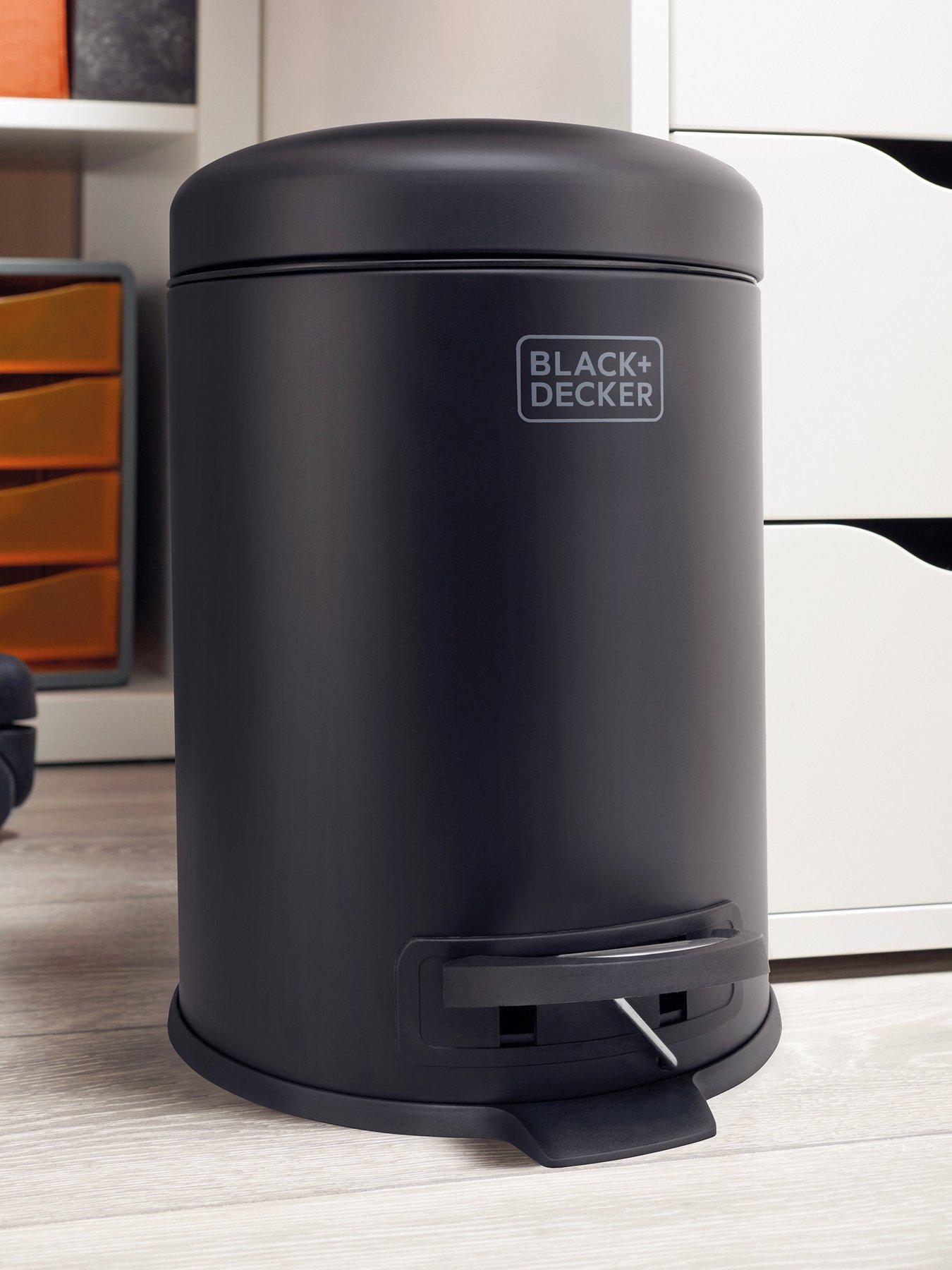 Black & Decker B+d 5l Dome Lid Pedal Bin - Matt Black