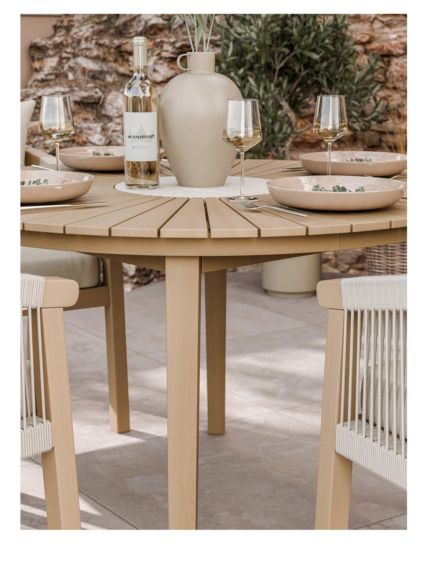 Image 2 of 7 of Royalcraft Roma 4-Seater Round Sunray Table&nbsp;with Terrazzo and 4&nbsp;Chairs