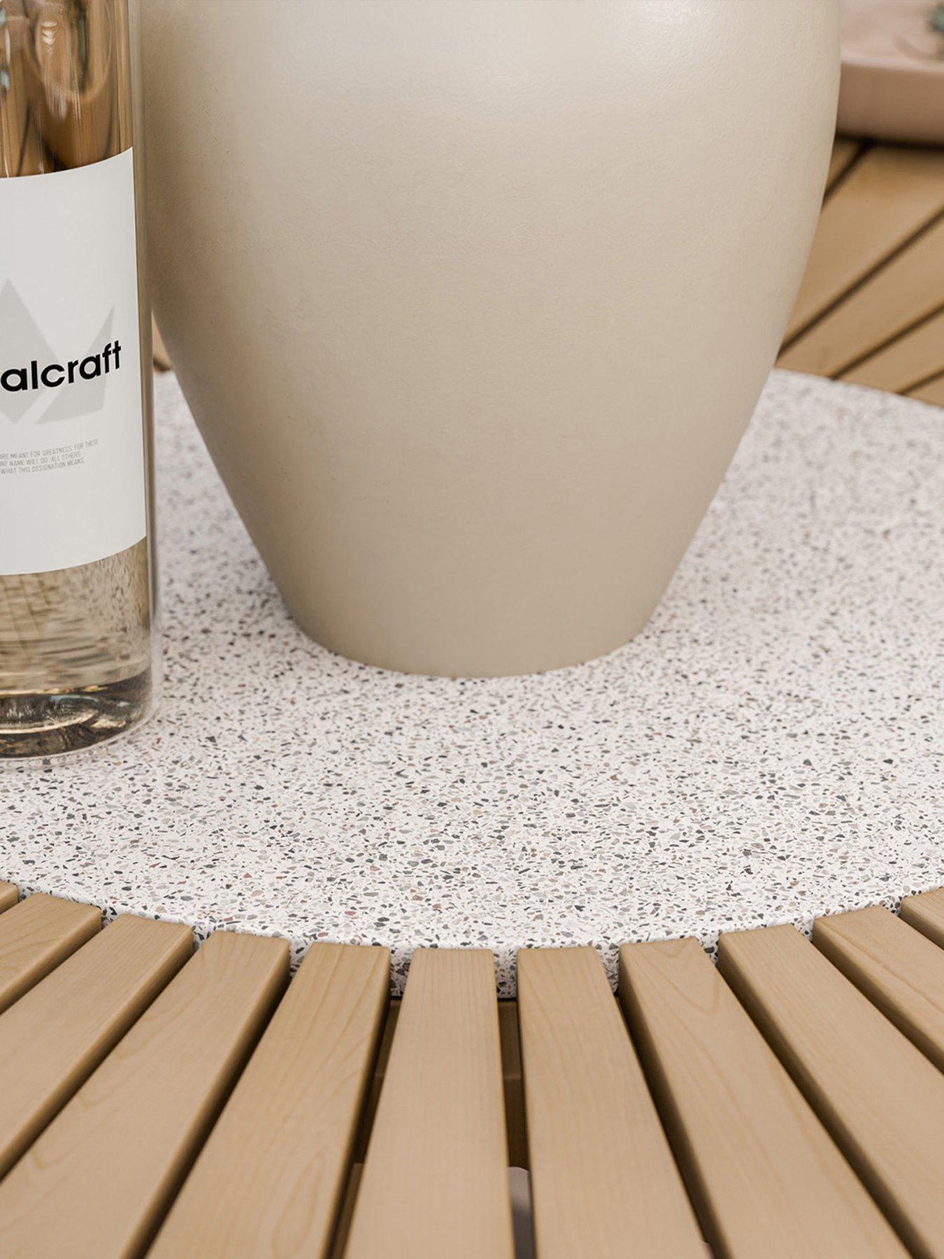 Image 3 of 7 of Royalcraft Roma 4-Seater Round Sunray Table&nbsp;with Terrazzo and 4&nbsp;Chairs