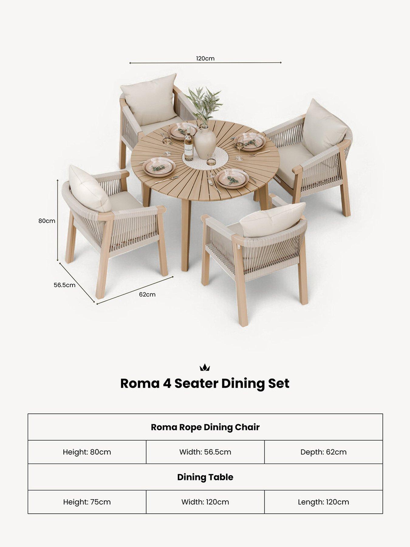 Image 6 of 7 of Royalcraft Roma 4-Seater Round Sunray Table&nbsp;with Terrazzo and 4&nbsp;Chairs