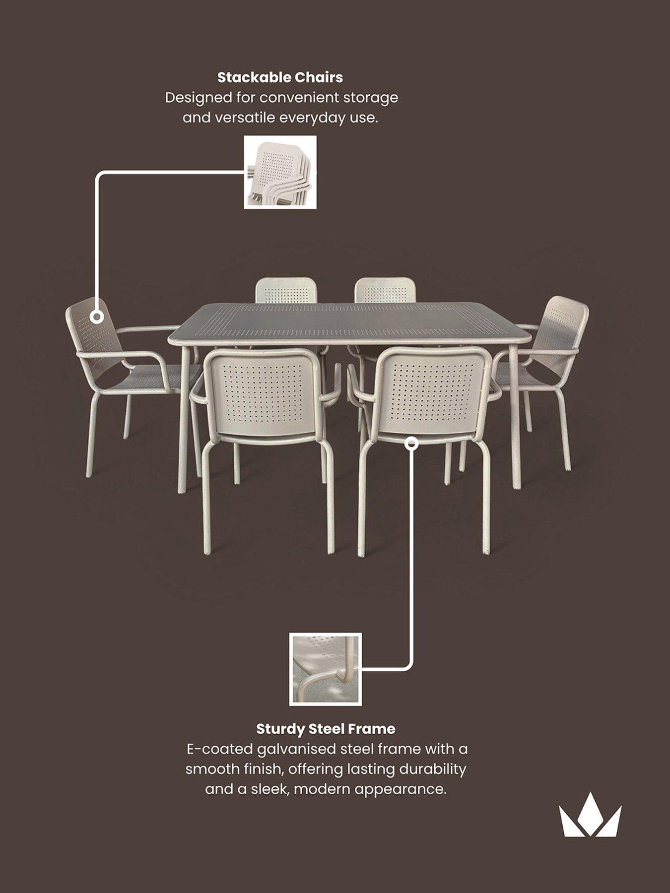 Image 4 of 5 of Royalcraft Porto 6-Seater Dining Set - Champagne