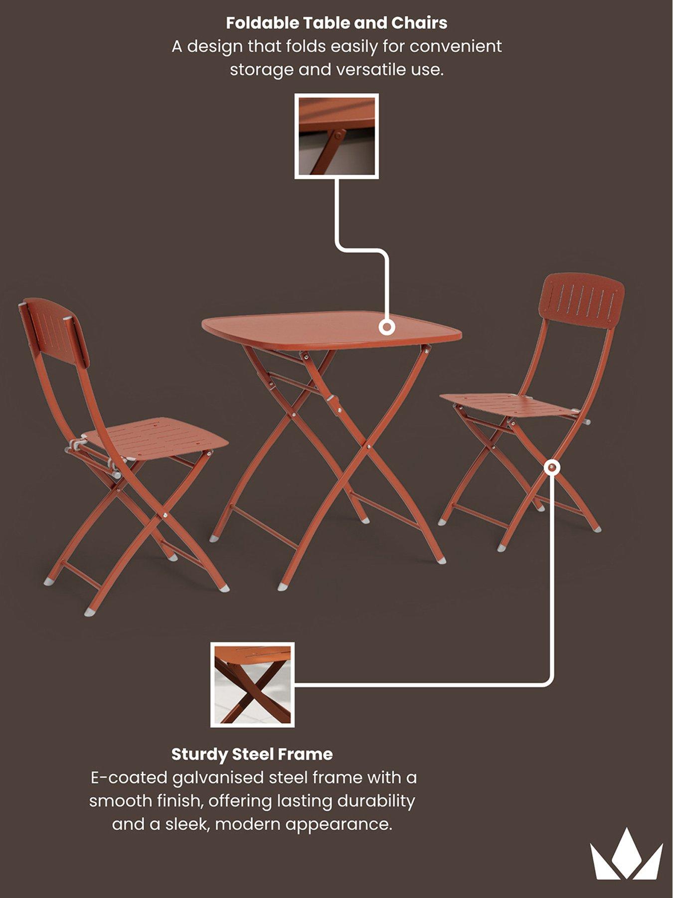 Image 3 of 5 of Royalcraft Venice Outdoor&nbsp;Bistro Set - Cayenne&nbsp;Orange