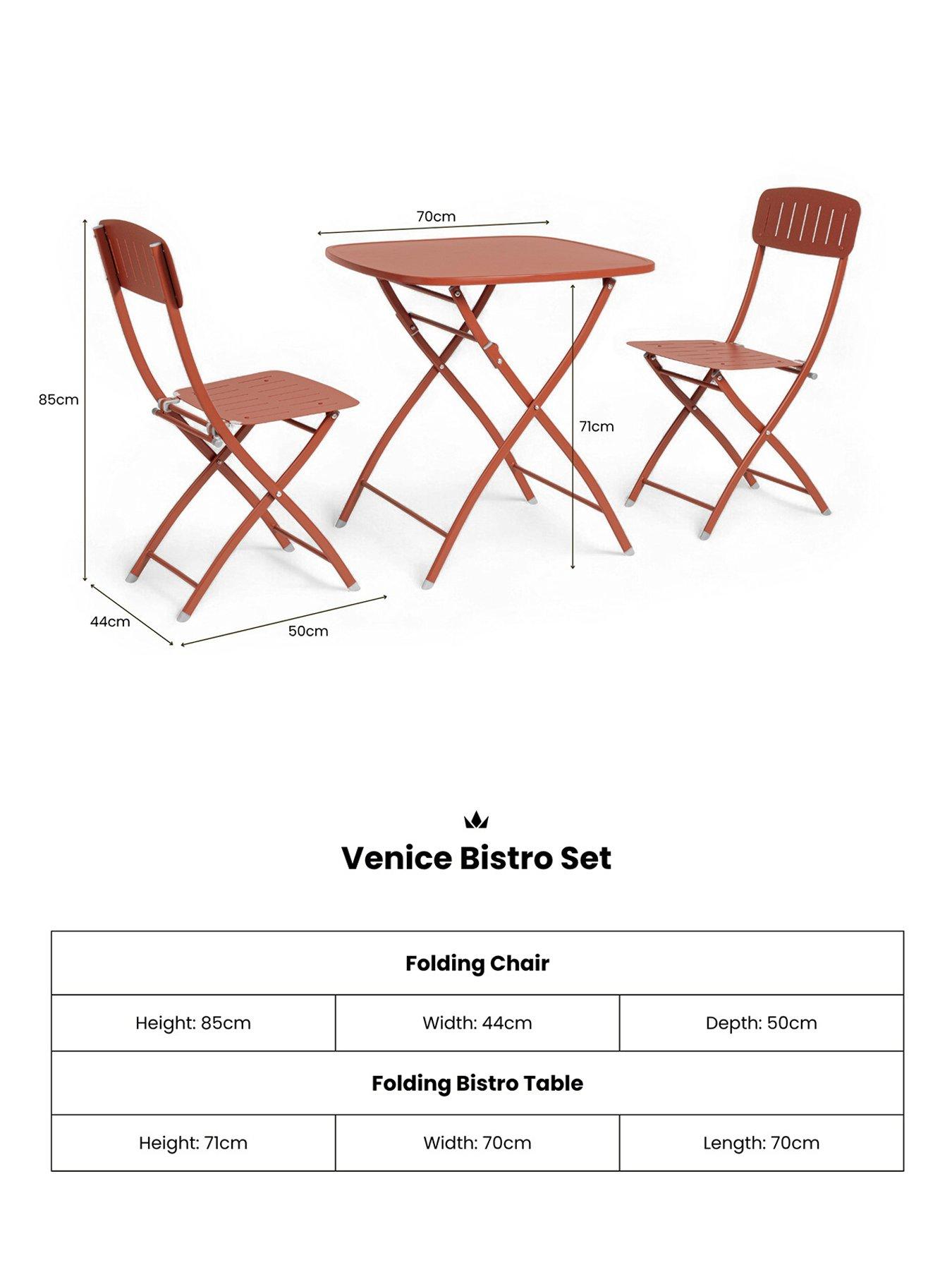 Image 4 of 5 of Royalcraft Venice Outdoor&nbsp;Bistro Set - Cayenne&nbsp;Orange