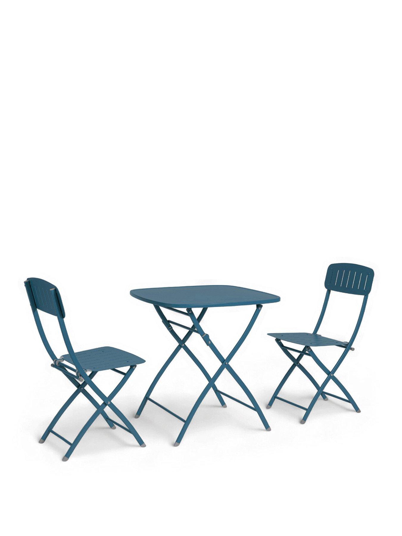 Image 2 of 5 of Royalcraft Venice Folding&nbsp;Bistro Set - Caribbean&nbsp;Blue