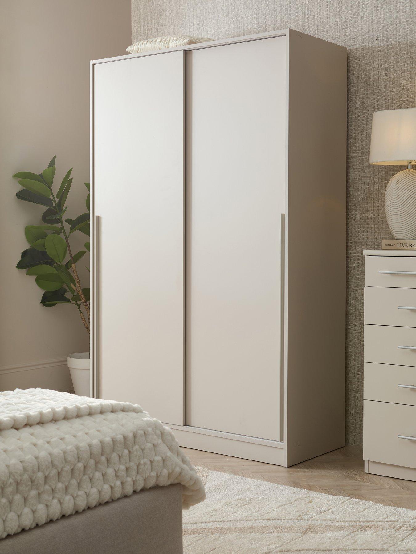 The Very Collection Murcia 120 cm Sliding 2 Wardrobe - Oatmeal - FSC® Certified