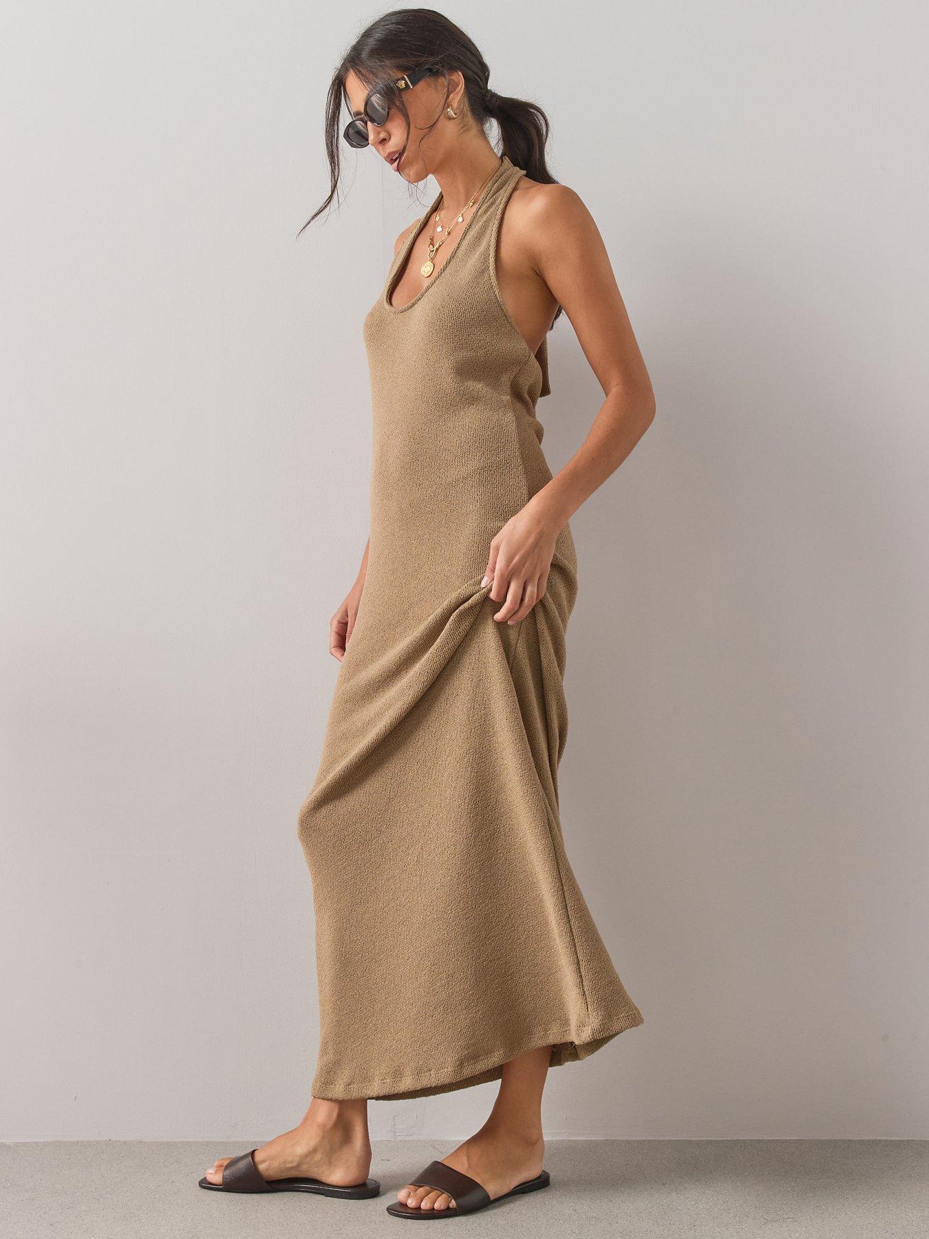Image 4 of 6 of The Very Collection Halter Maxi Dress- Neutral