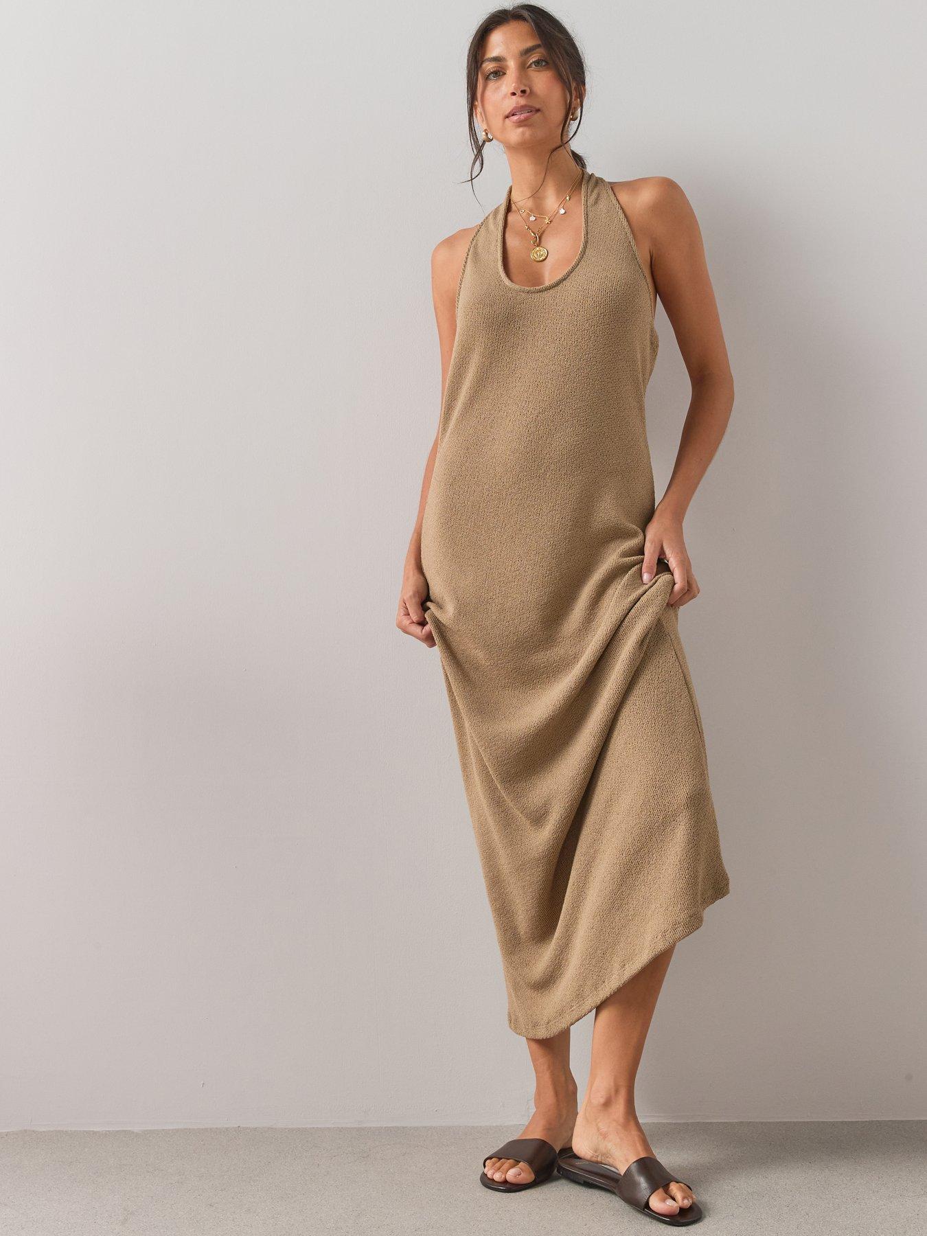 Image 5 of 6 of The Very Collection Halter Maxi Dress- Neutral