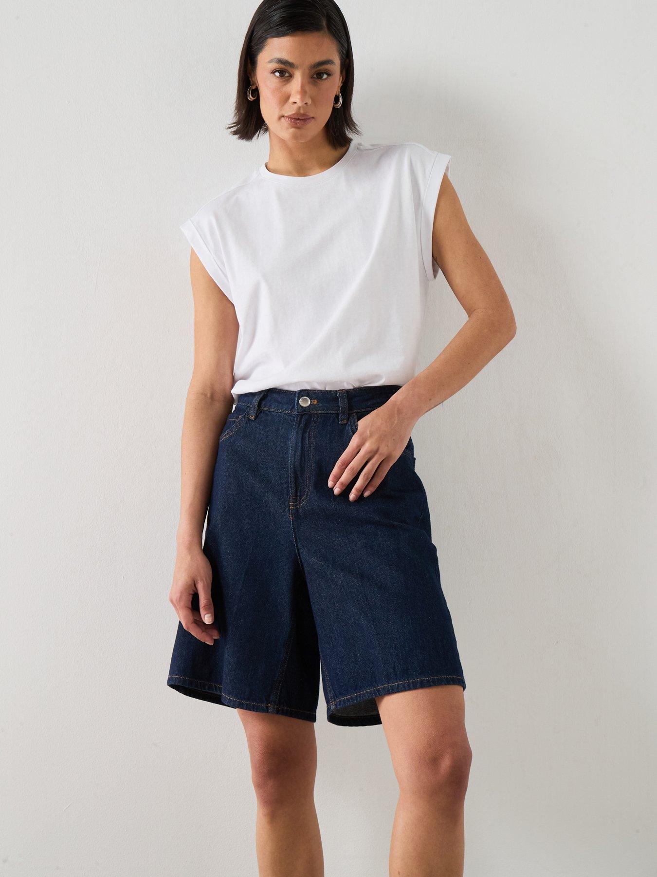 Mango Short-Sleeved T-Shirt With Shoulder Pads, White, Size S, Women