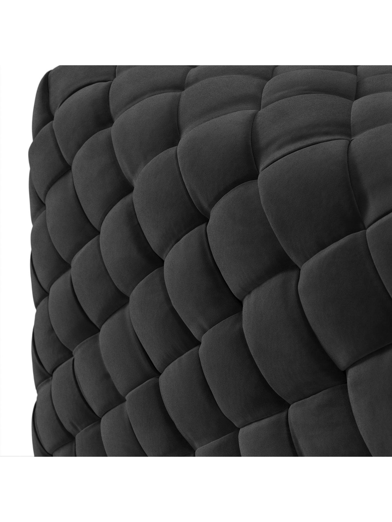 Image 4 of 4 of LPD Home Colline Small Black Pouffe