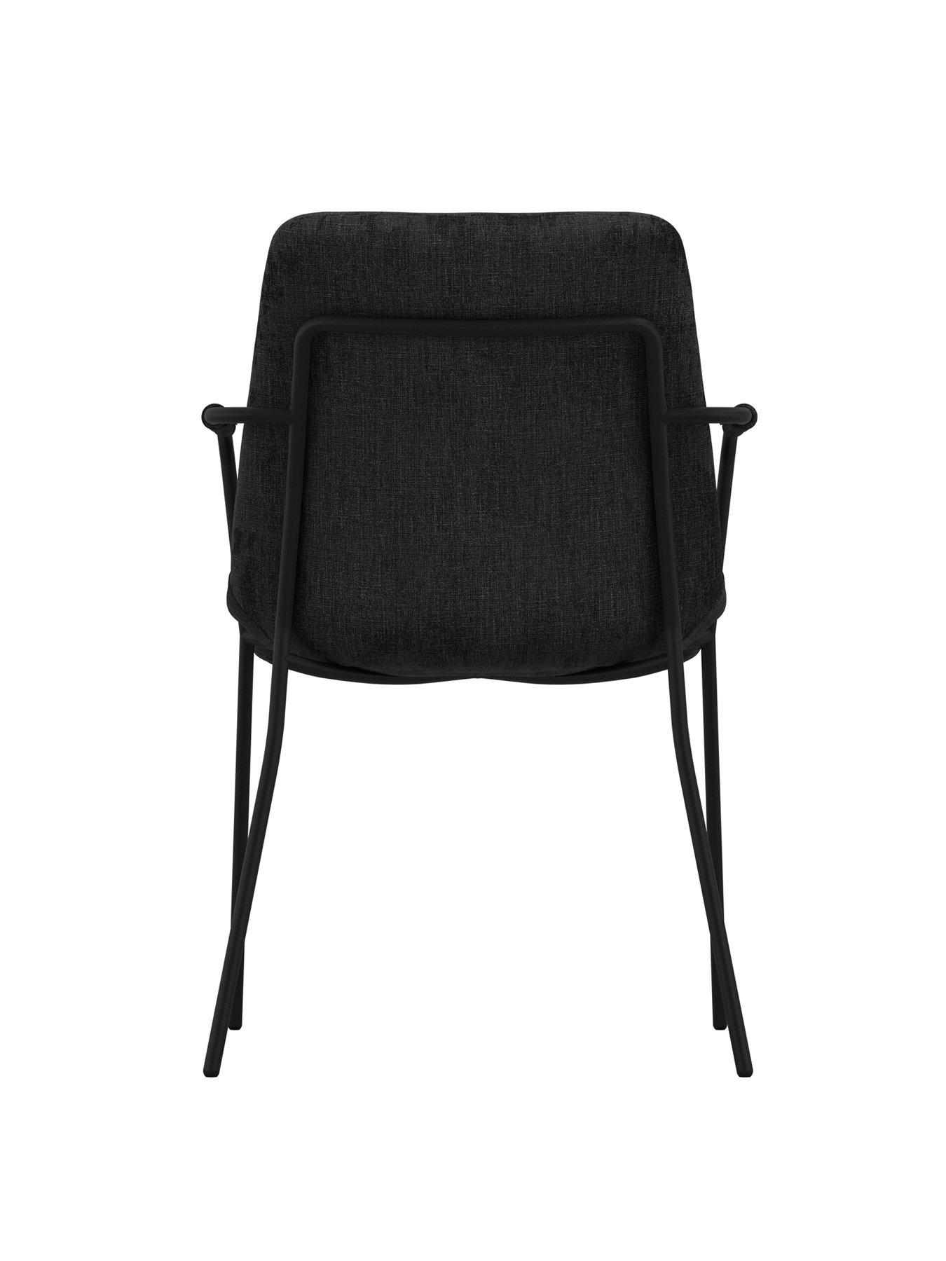 Image 5 of 7 of LPD Home Set Of 2 Carlo Black Dining Chairs With Arms