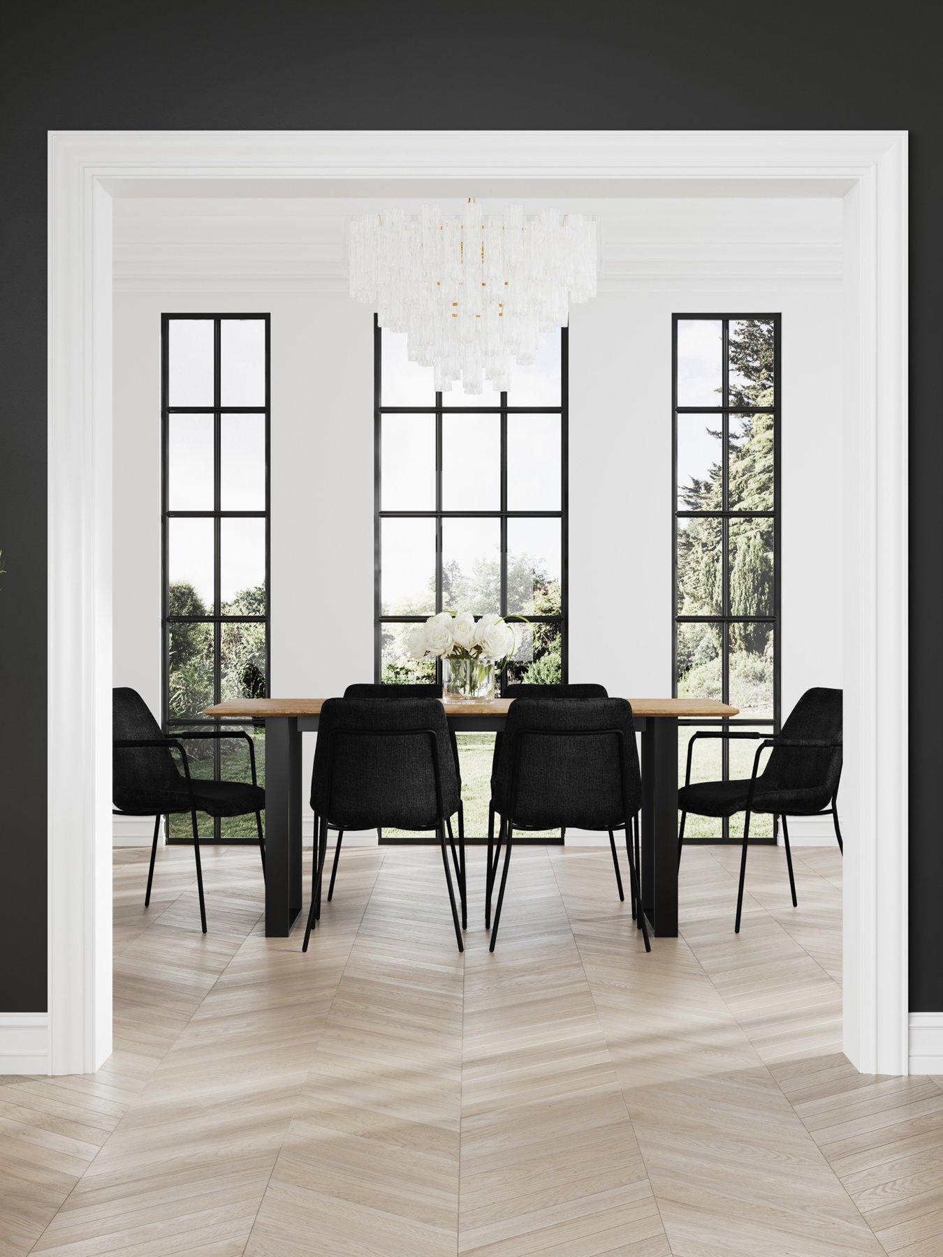 Image 6 of 7 of LPD Home Set Of 2 Carlo Black Dining Chairs With Arms