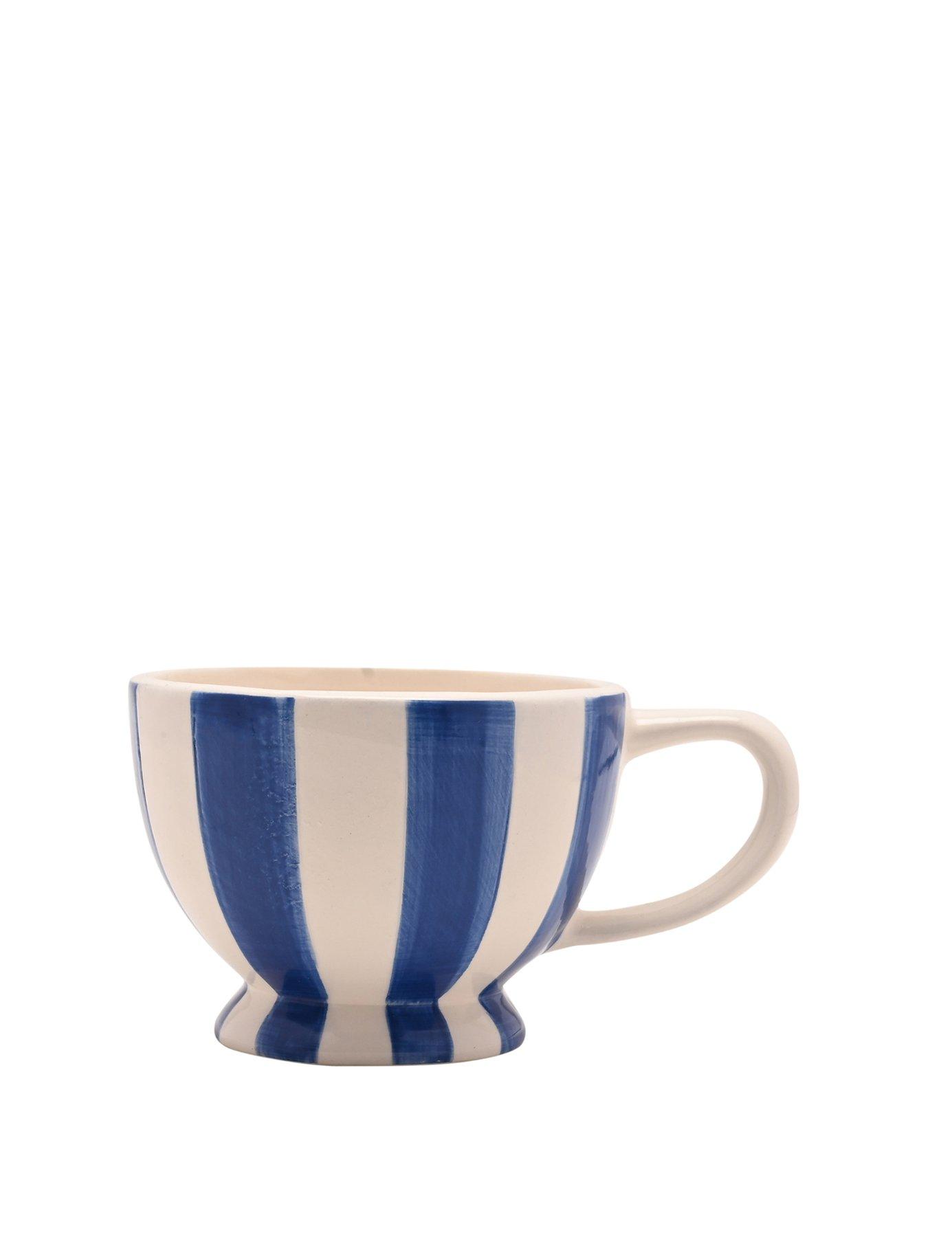 Hestia Blue  &  White Striped Mug - Set Of 4