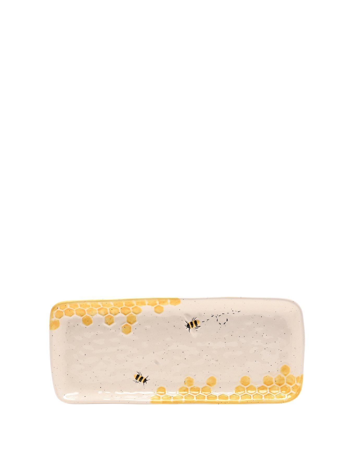 Hestia Bee Hive Rectangular Plate - Set Of 2
