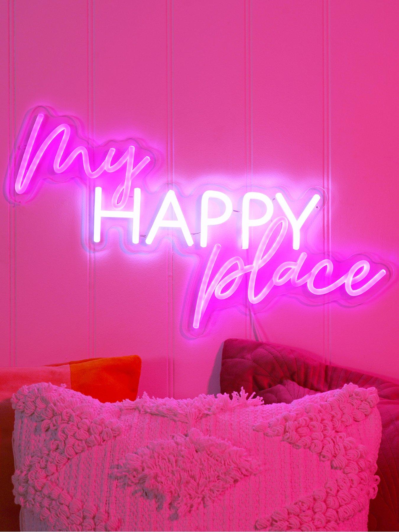 Image 1 of 6 of Signography Neon Collection Wall Sign With Usb - My Happy Place
