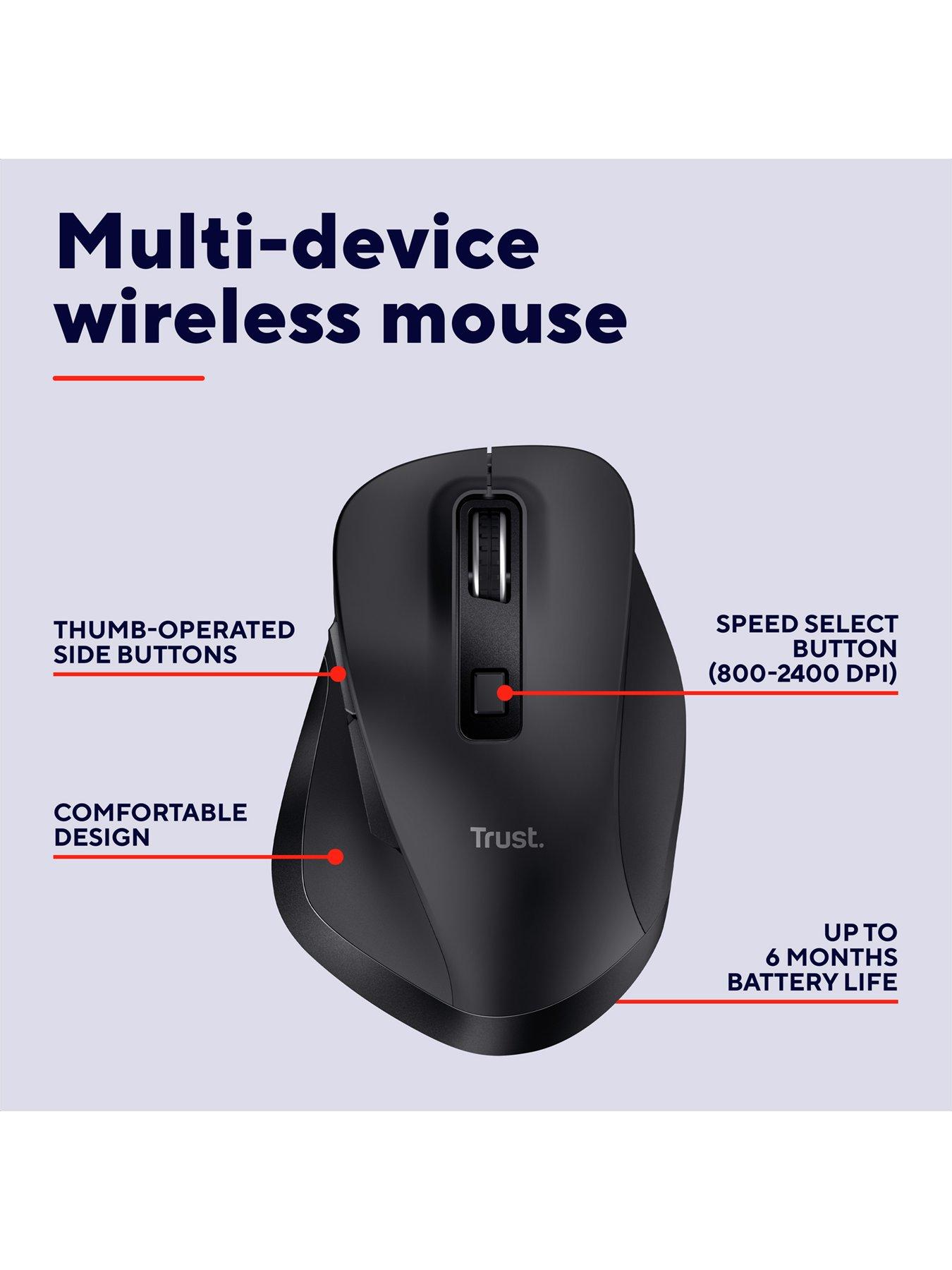 Image 2 of 8 of Trust Trust Fyda Multi-Device Wireless Mouse - Black