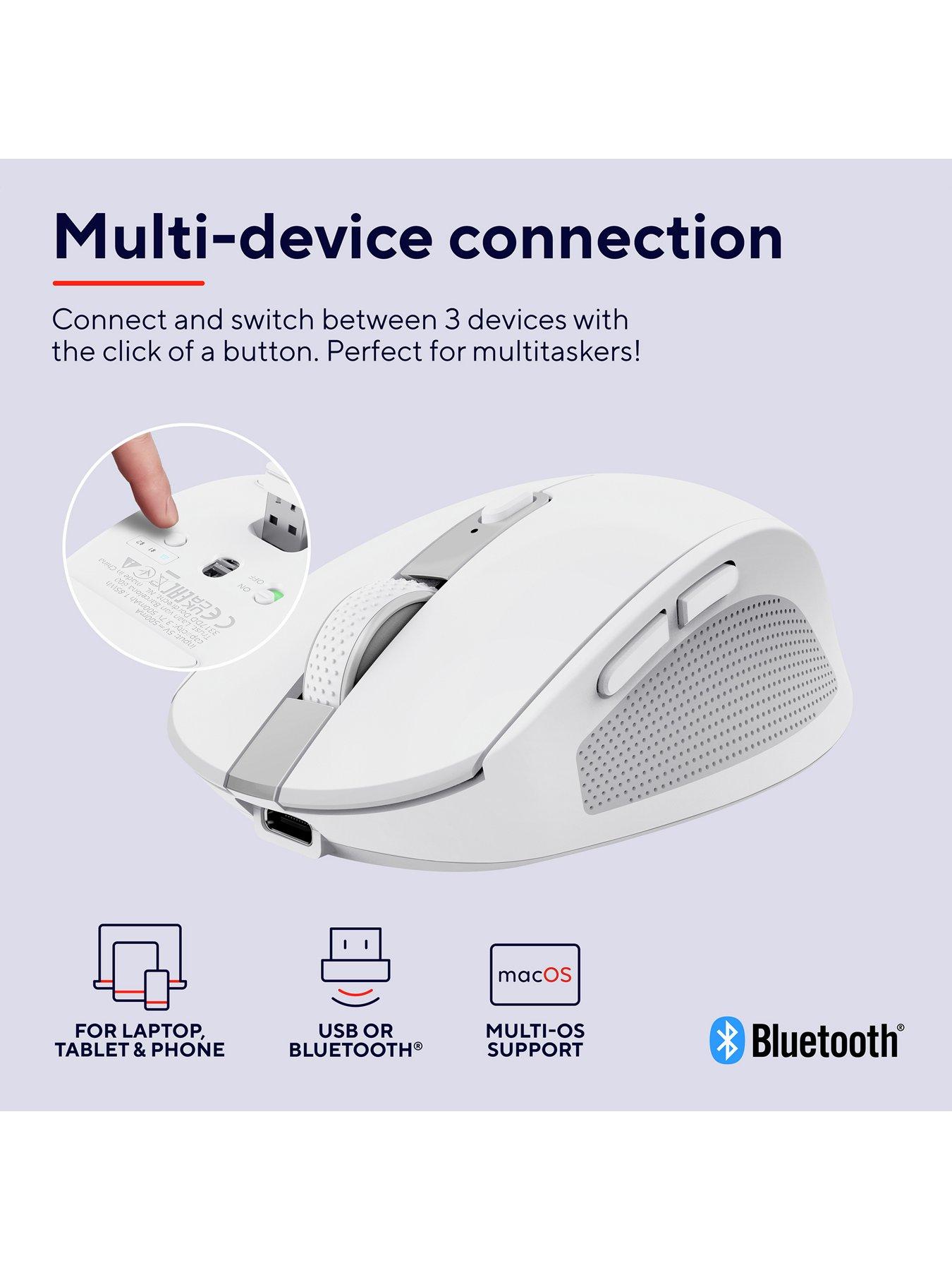 Image 3 of 8 of Trust Ozaa Compact Multi-Device Wireless Mouse with silent Click - White