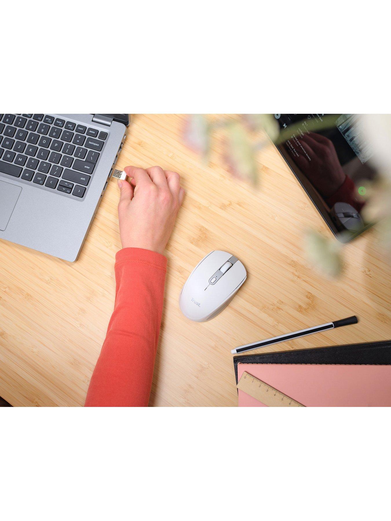 Image 6 of 8 of Trust Ozaa Compact Multi-Device Wireless Mouse with silent Click - White