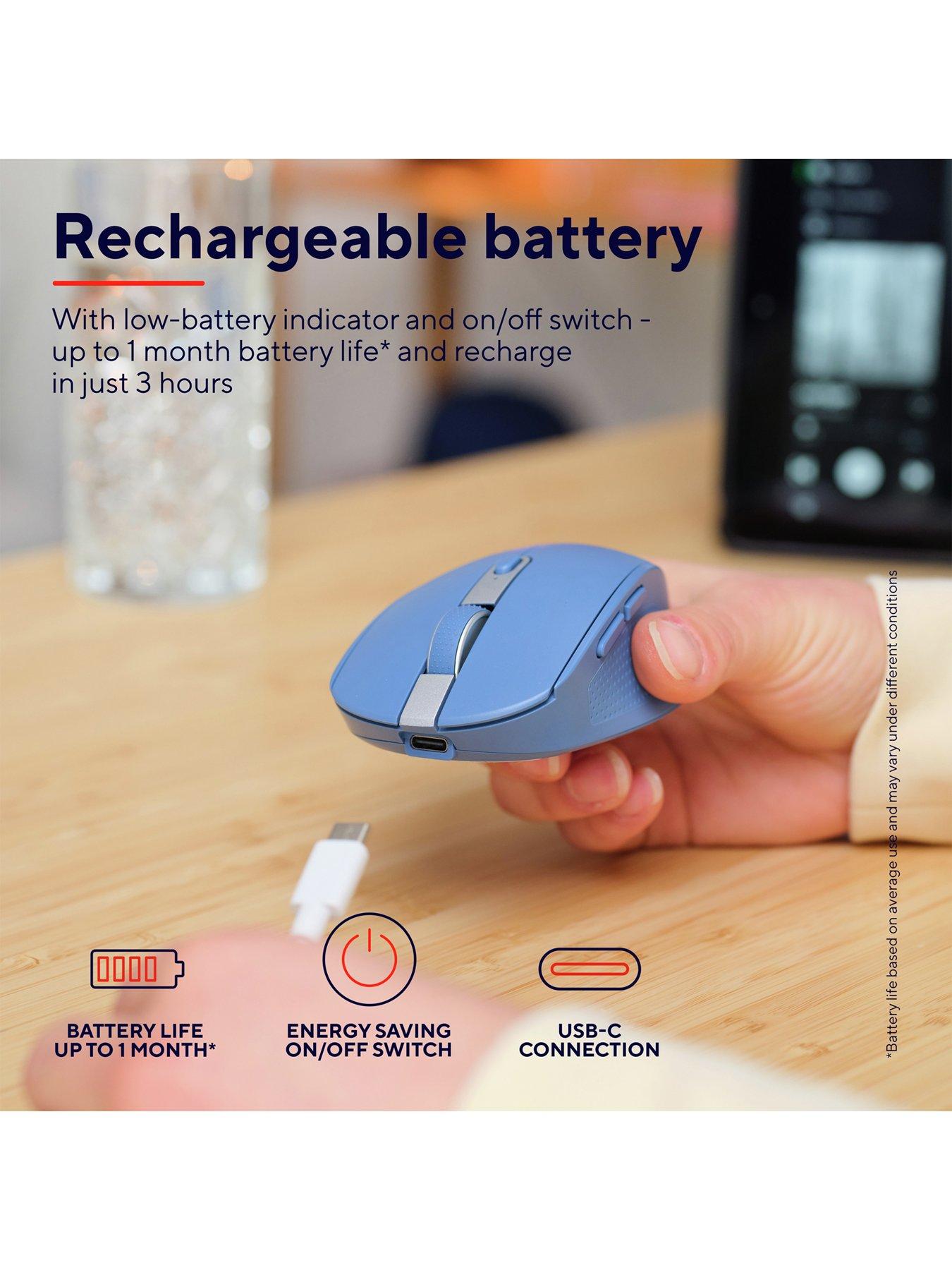 Image 4 of 8 of Trust Ozaa Compact Multi-Device Wireless Mouse with silent Click - Blue