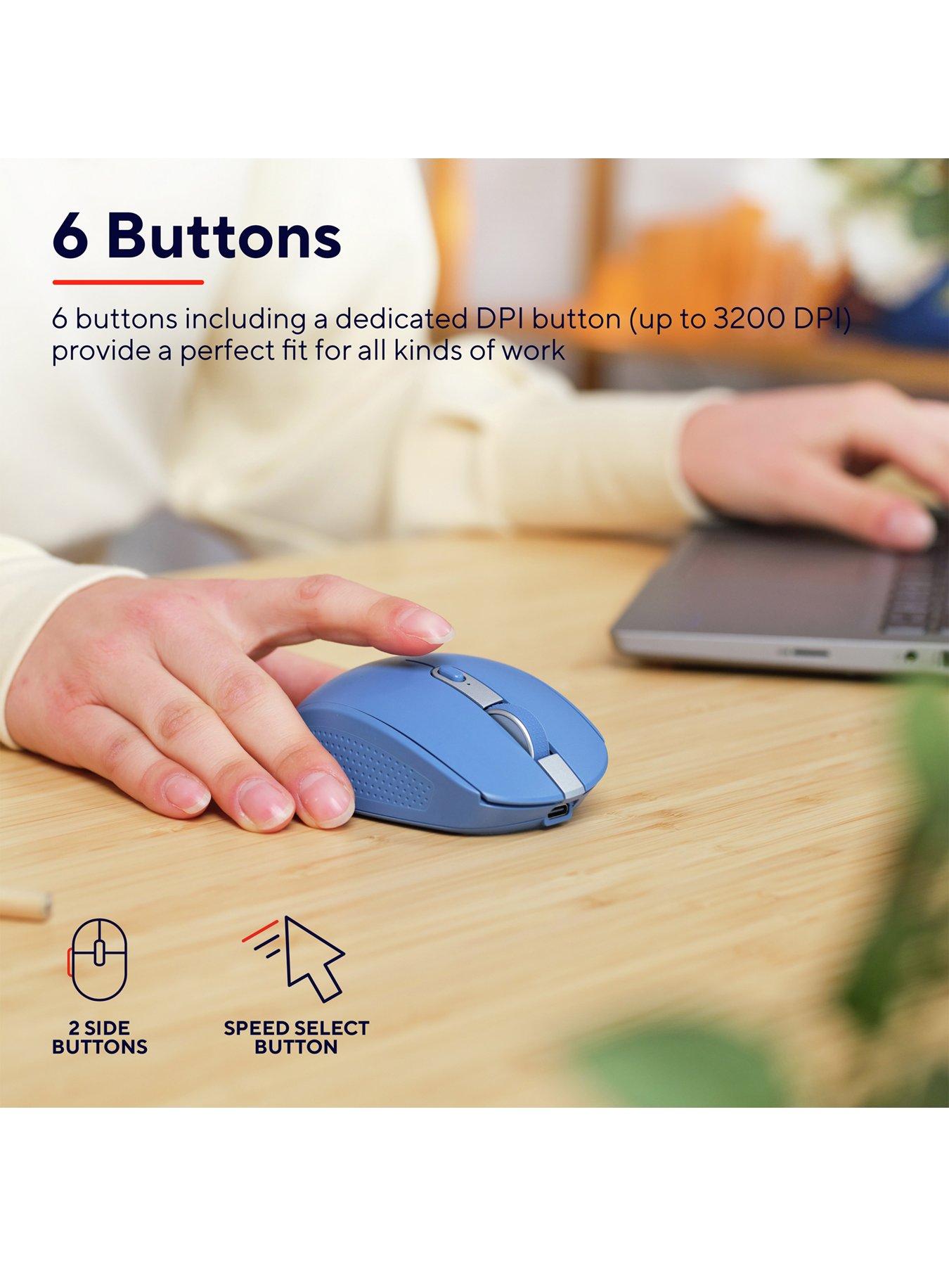 Image 5 of 8 of Trust Ozaa Compact Multi-Device Wireless Mouse with silent Click - Blue