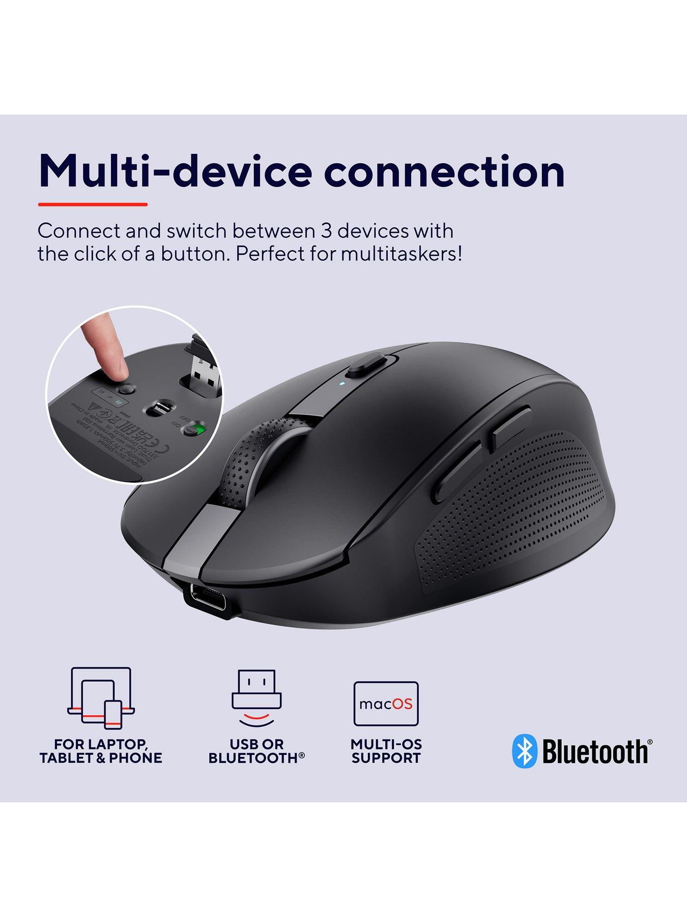 Image 3 of 8 of Trust Ozaa Compact Multi-Device Wireless Mouse with silent Click - Black