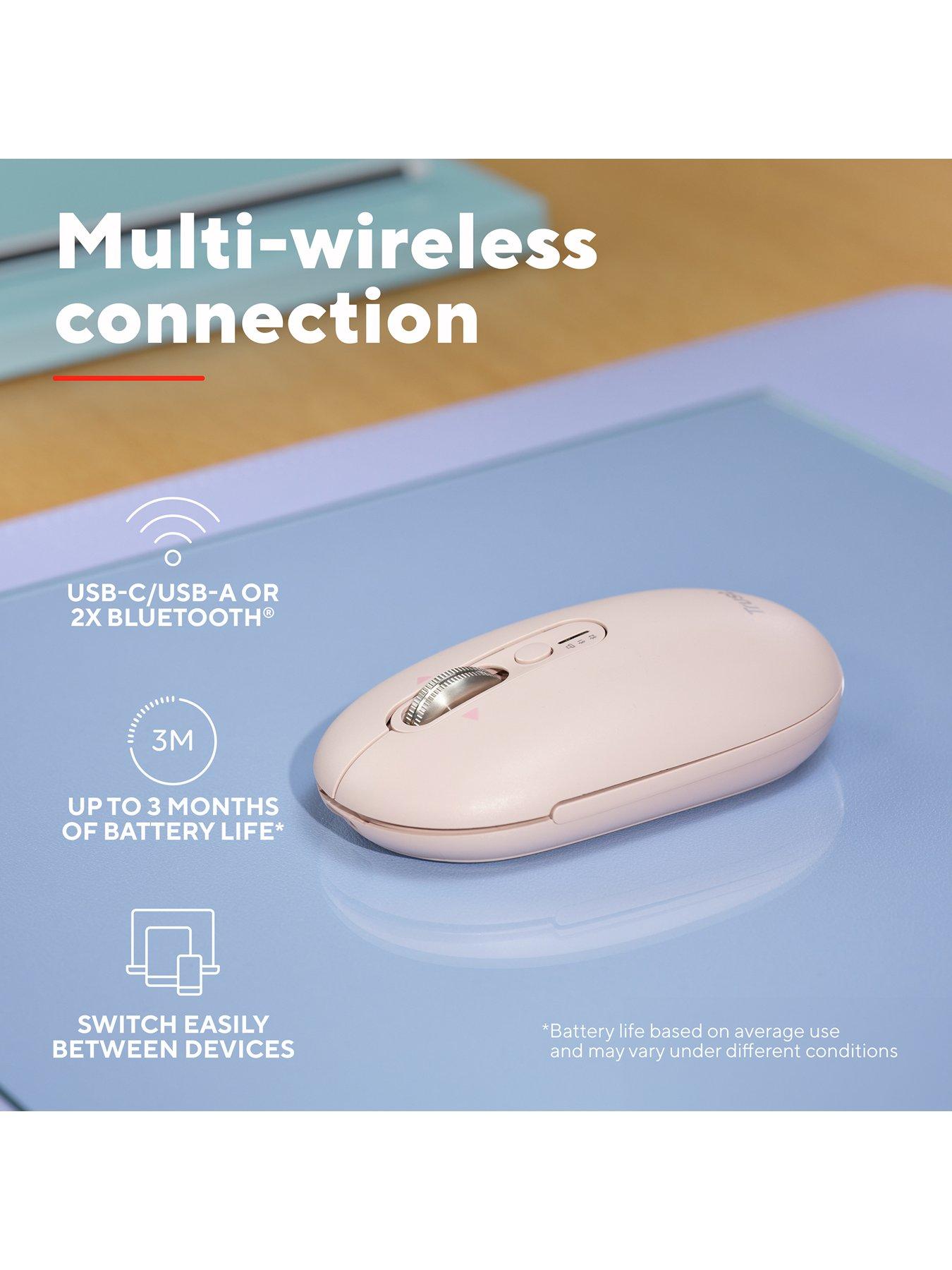 Image 5 of 8 of Trust Seron Slim Multi-Wireless Hyperscroll Mouse - Pink