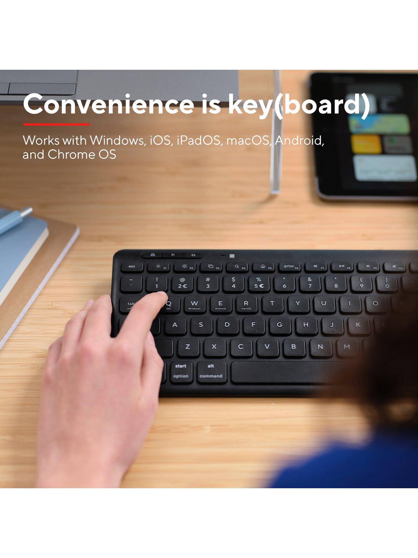 Image 4 of 8 of Trust Lyra Compact Multi-Device Wireless Keyboard for PC/ Laptop - UK Layout, Black