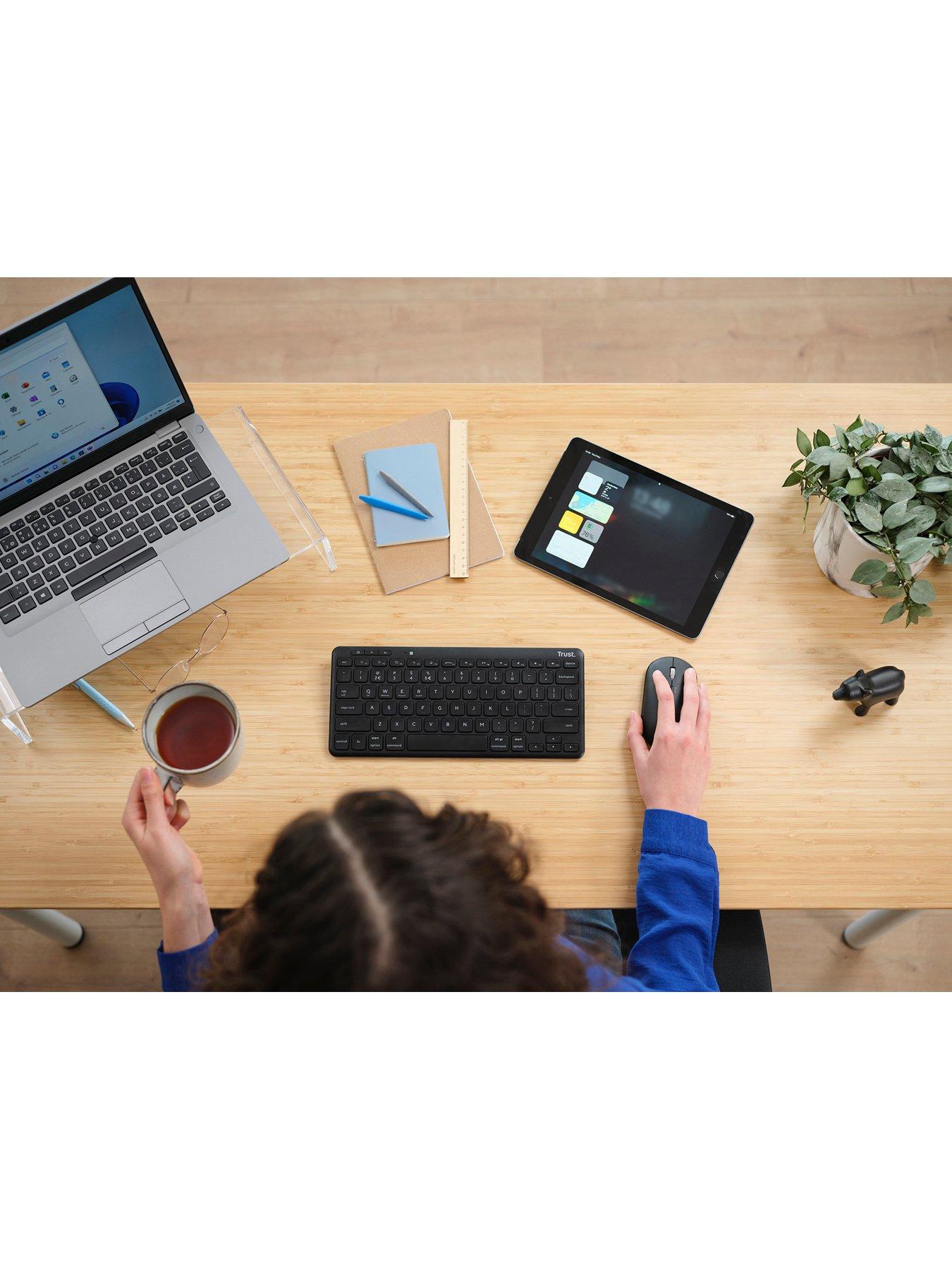 Image 7 of 8 of Trust Lyra Compact Multi-Device Wireless Keyboard for PC/ Laptop - UK Layout, Black