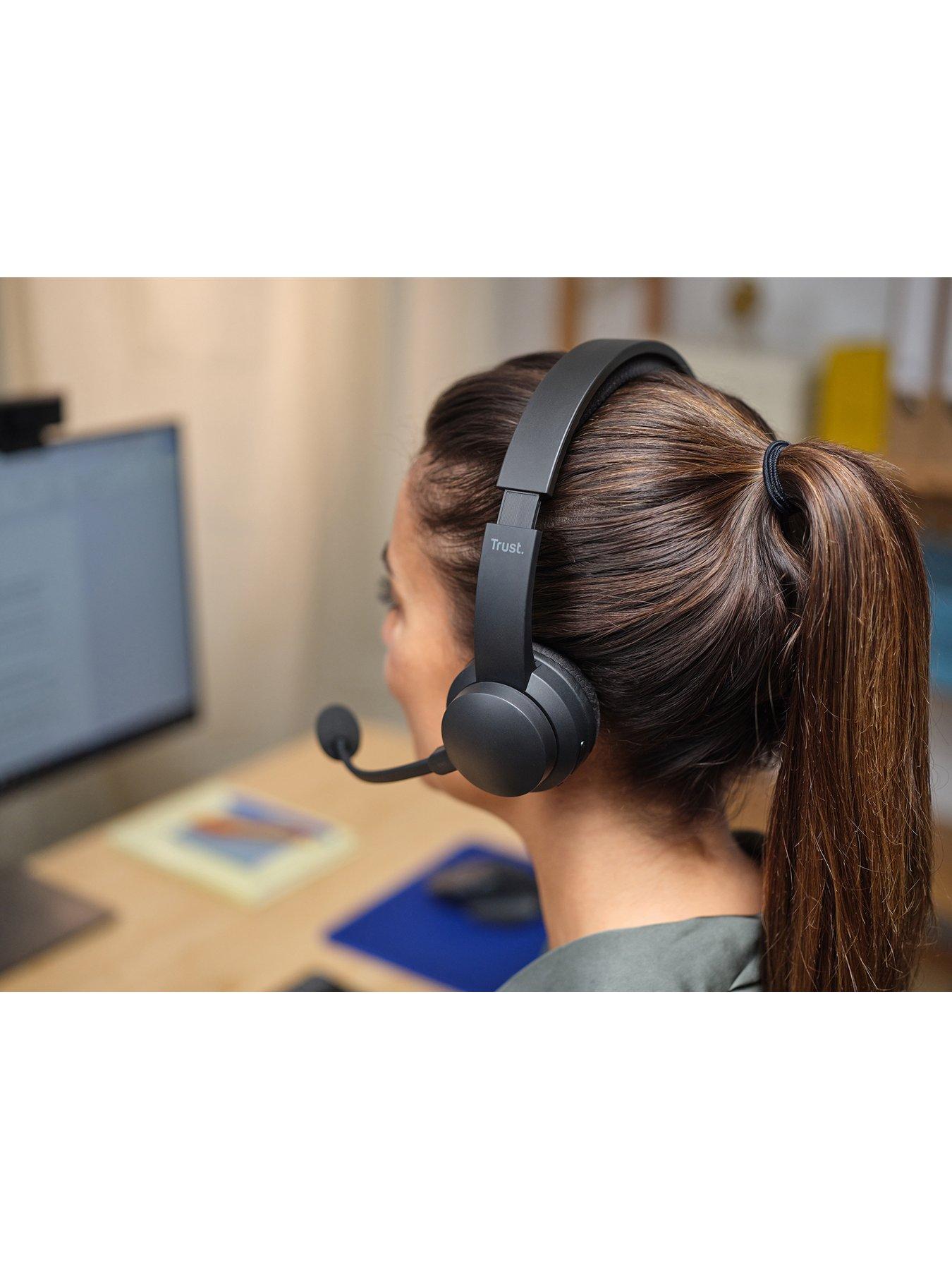 Image 7 of 8 of Trust Ayda Wireless Headset with ENC Noise-Cancelling Microphone, Black