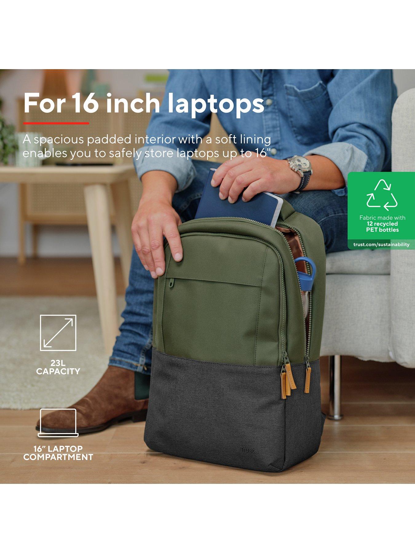 Image 2 of 8 of Trust Lisboa 23L Durable Laptop Backpack for Laptops up to 16'' - Green