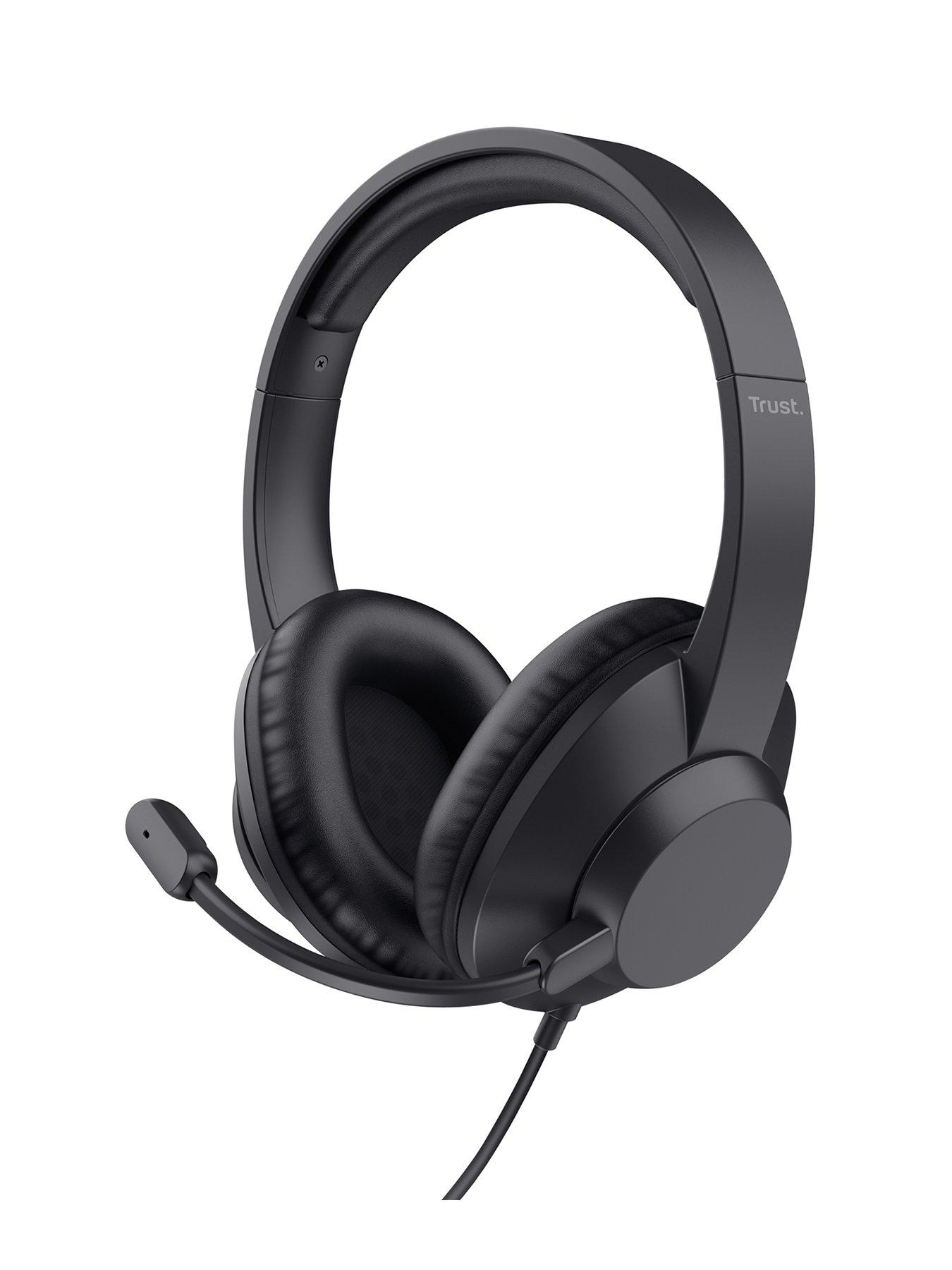 Trust Ayda Max USB Headset - Wired Office Headset with Microphone, Black