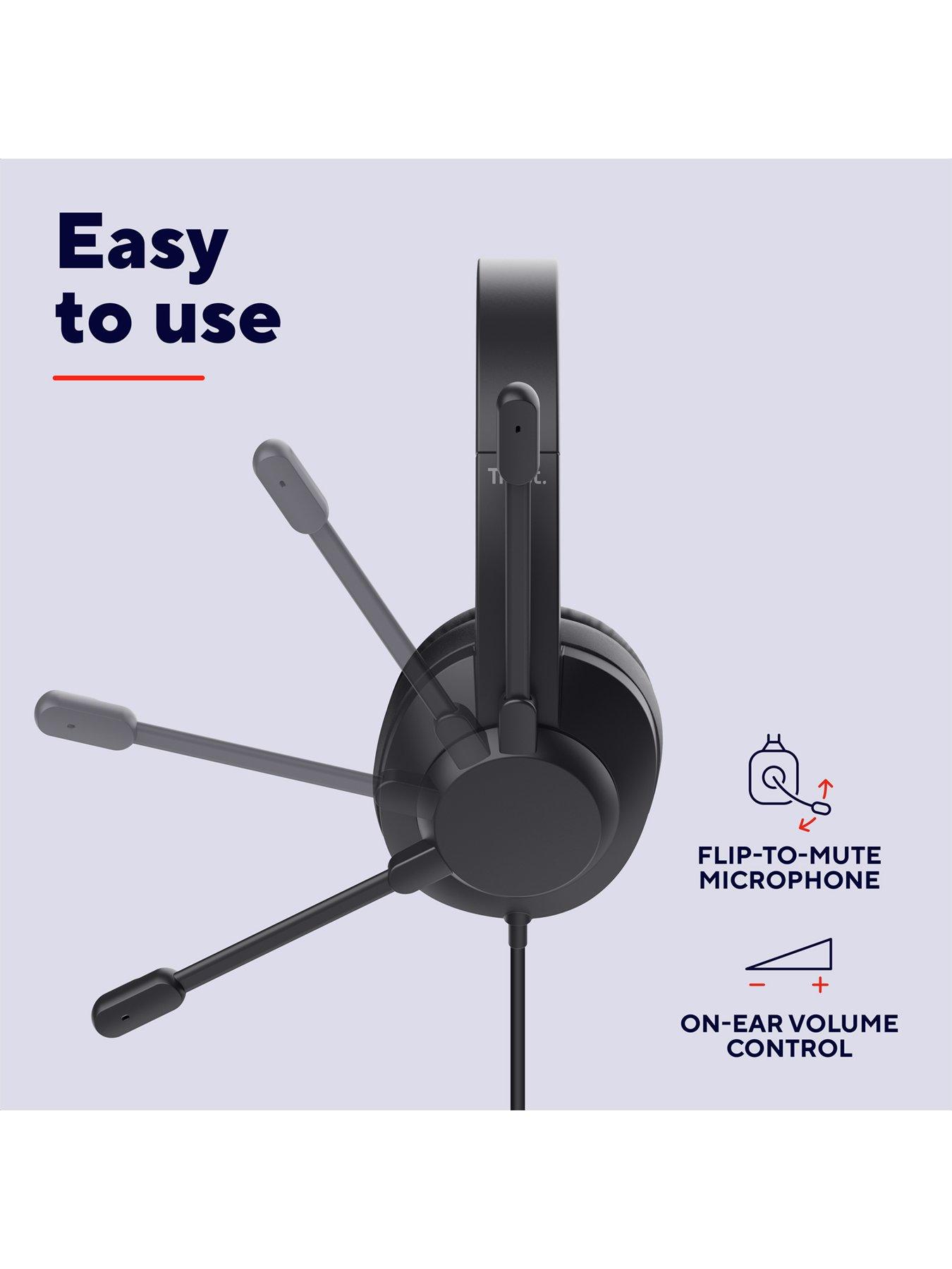 Image 5 of 8 of Trust Ayda Max USB Headset - Wired Office Headset with Microphone, Black