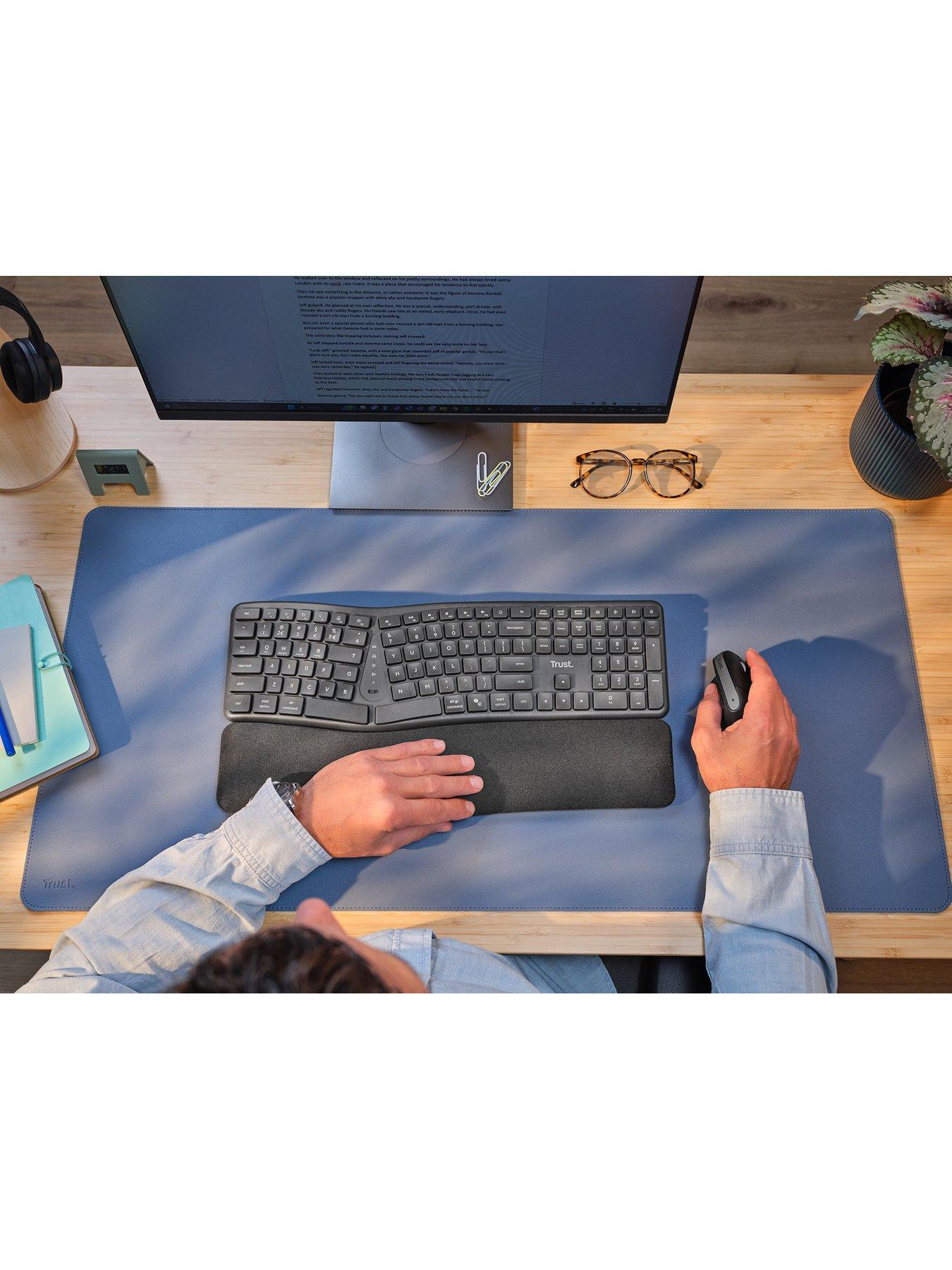 Image 7 of 8 of Trust Keyra Ergonomic Multi-Device Wireless Keyboard for PC/ Laptop - UK Layout, Black