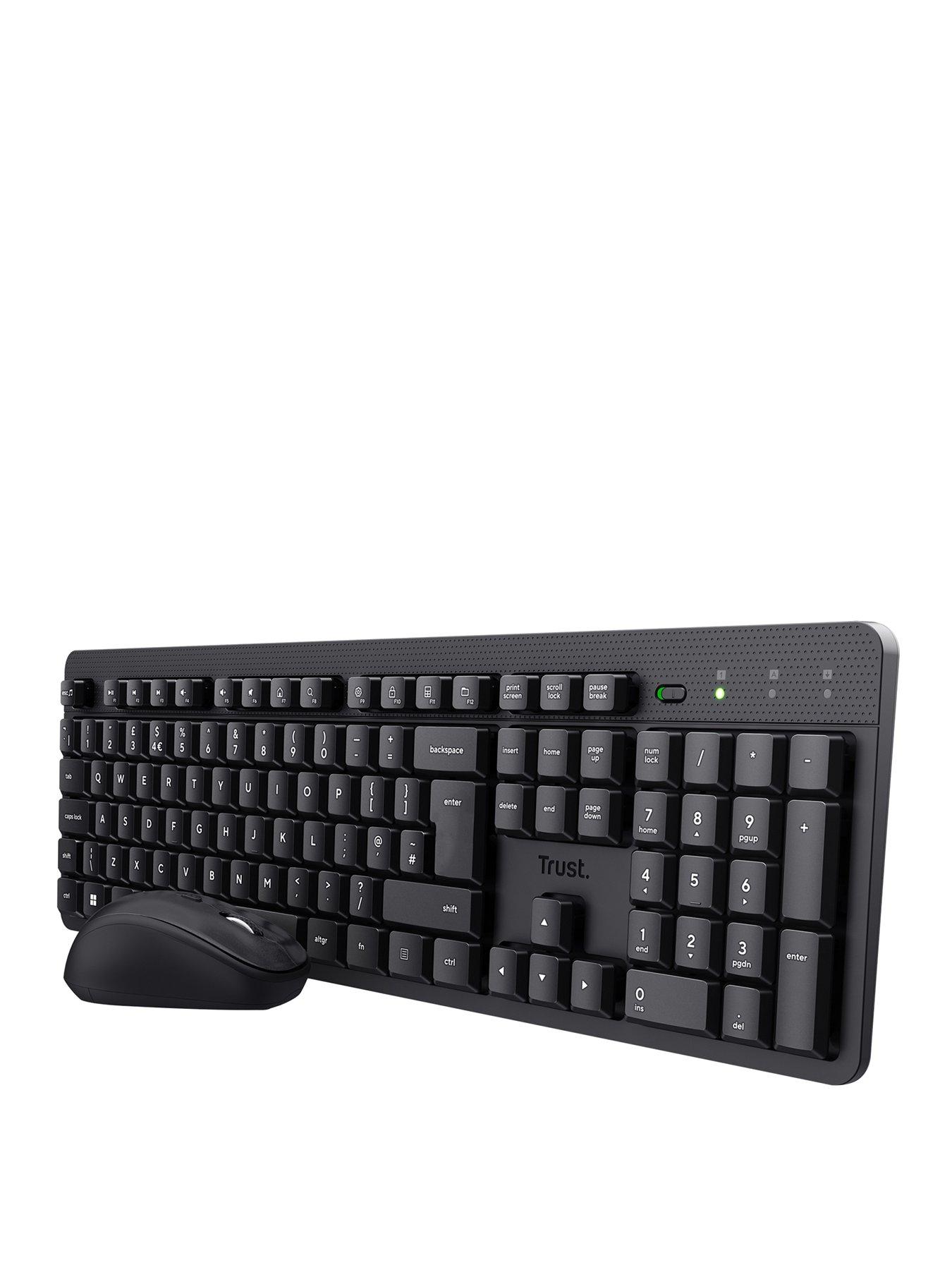 Image 1 of 8 of Trust Ody II Wireless Keyboard and Mouse Combo with Silent Keys for PC/ Laptop -&nbsp;UK Layout, Black