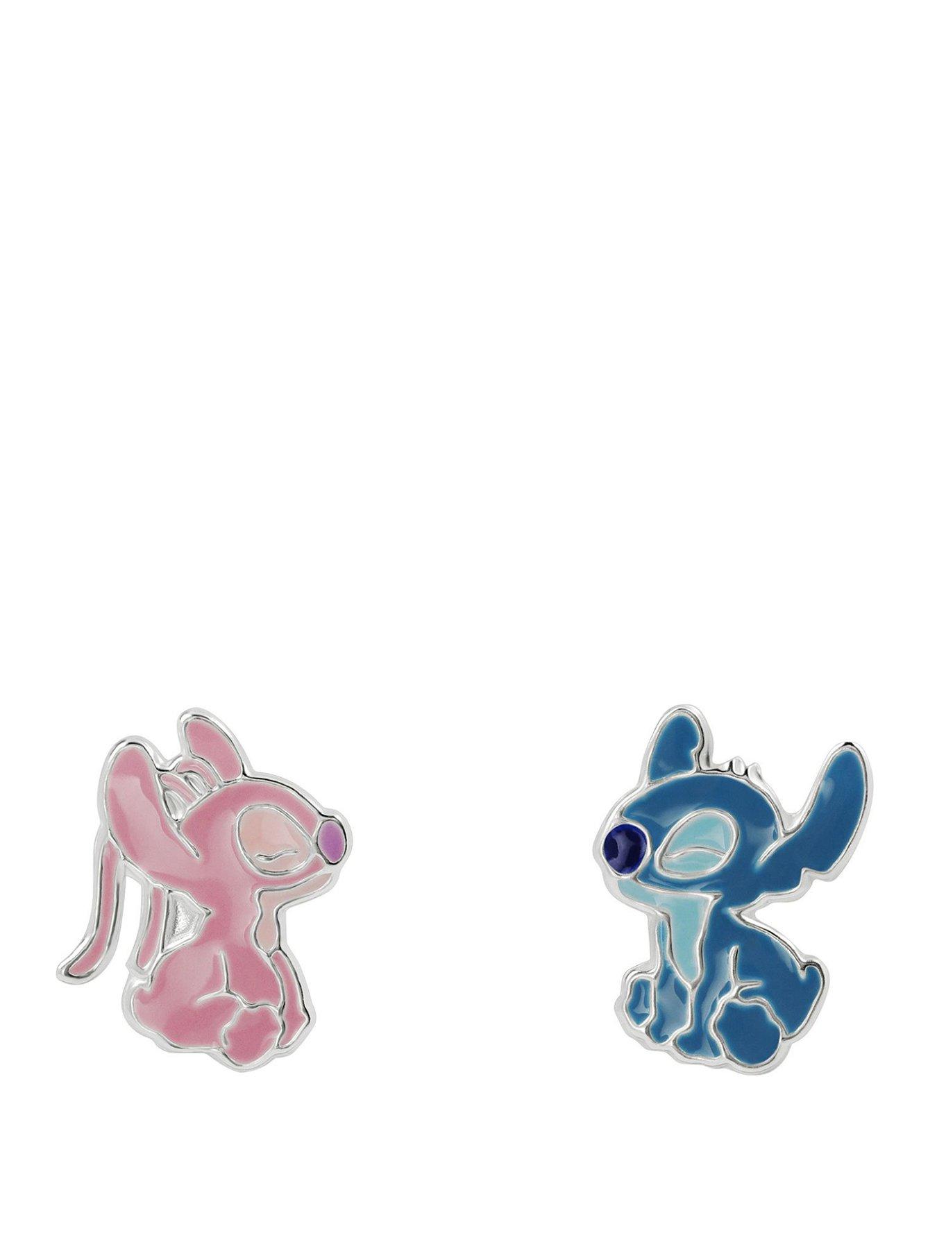 Image 1 of 5 of Disney Stitch STERLING SILVER 925 STITCH & ANGEL STUDS