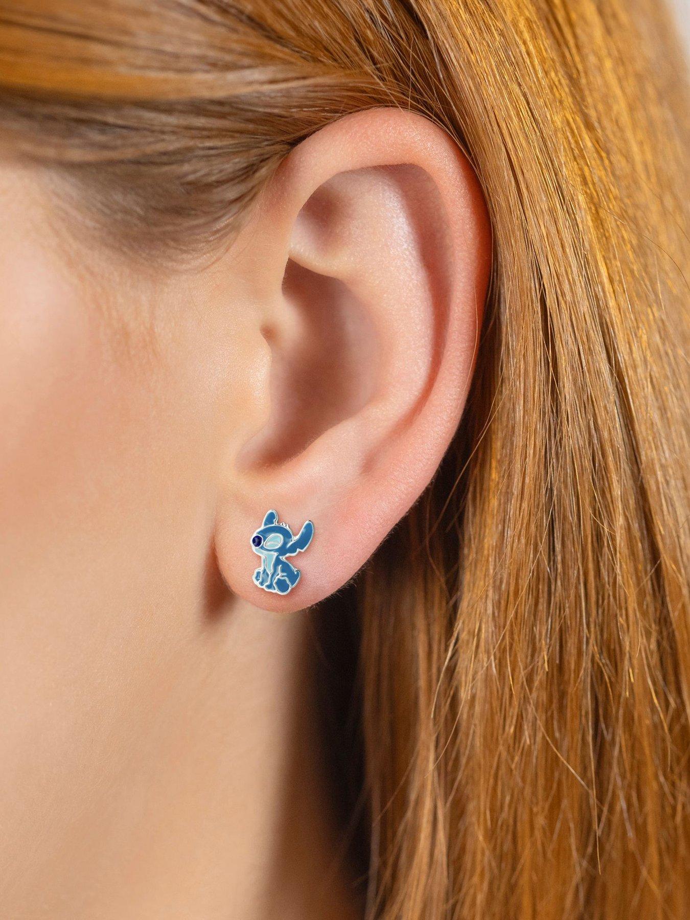 Image 4 of 5 of Disney Stitch STERLING SILVER 925 STITCH & ANGEL STUDS