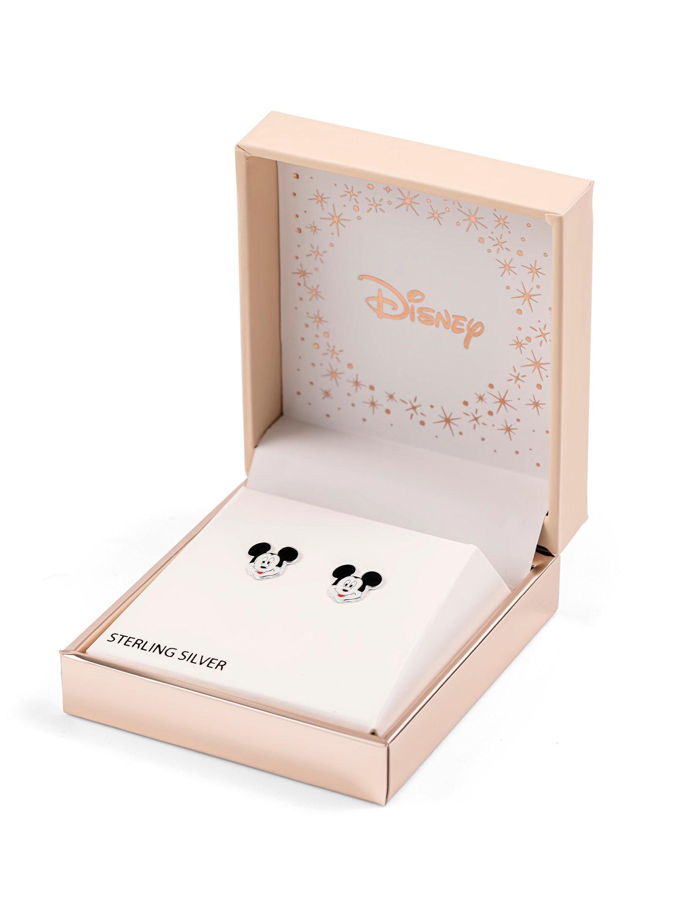 Image 2 of 2 of Mickey Mouse Sterling Silver 925 Enamel Stamped Stud Earrings