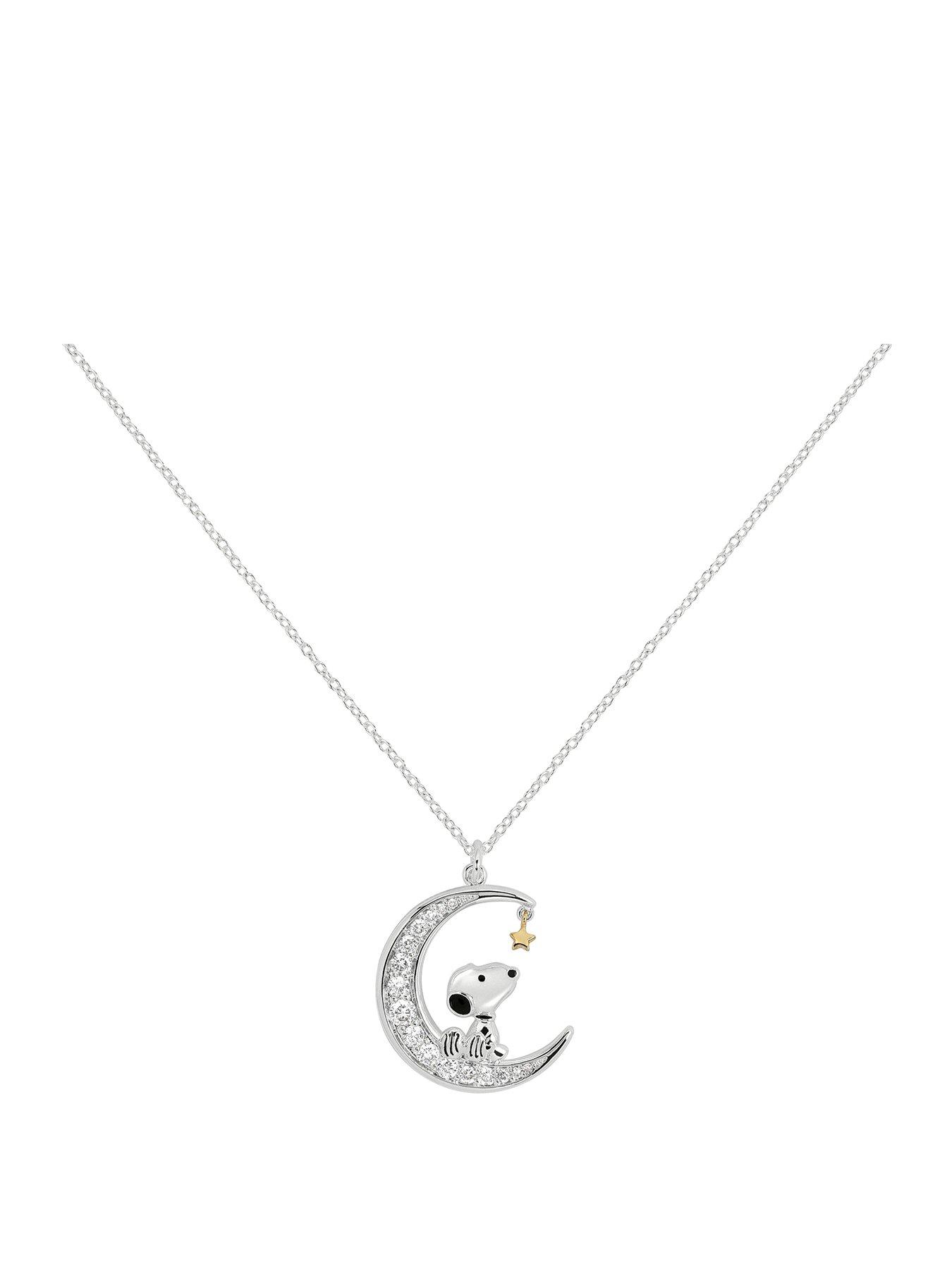 Hello Kitty Peanuts Stone Set Moon Necklace - Multi