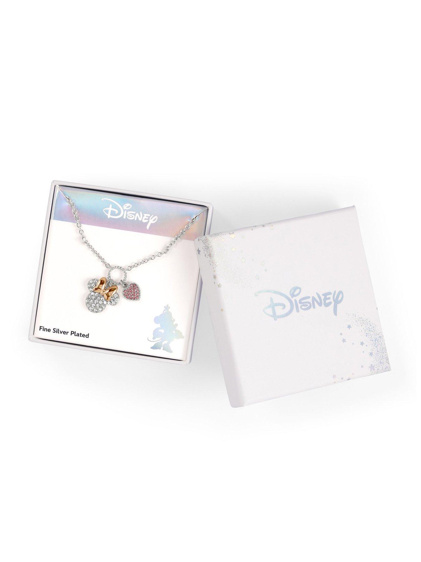 Image 3 of 3 of Mickey Mouse Minnie Necklace With Stones - Silver