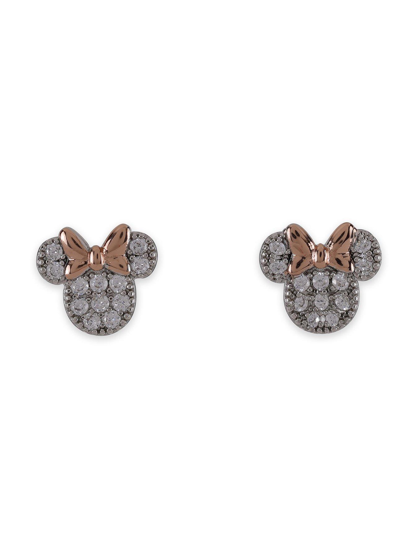 Image 2 of 4 of Minnie Mouse Disney Plated Necklace And Stud Earring Set - Silver