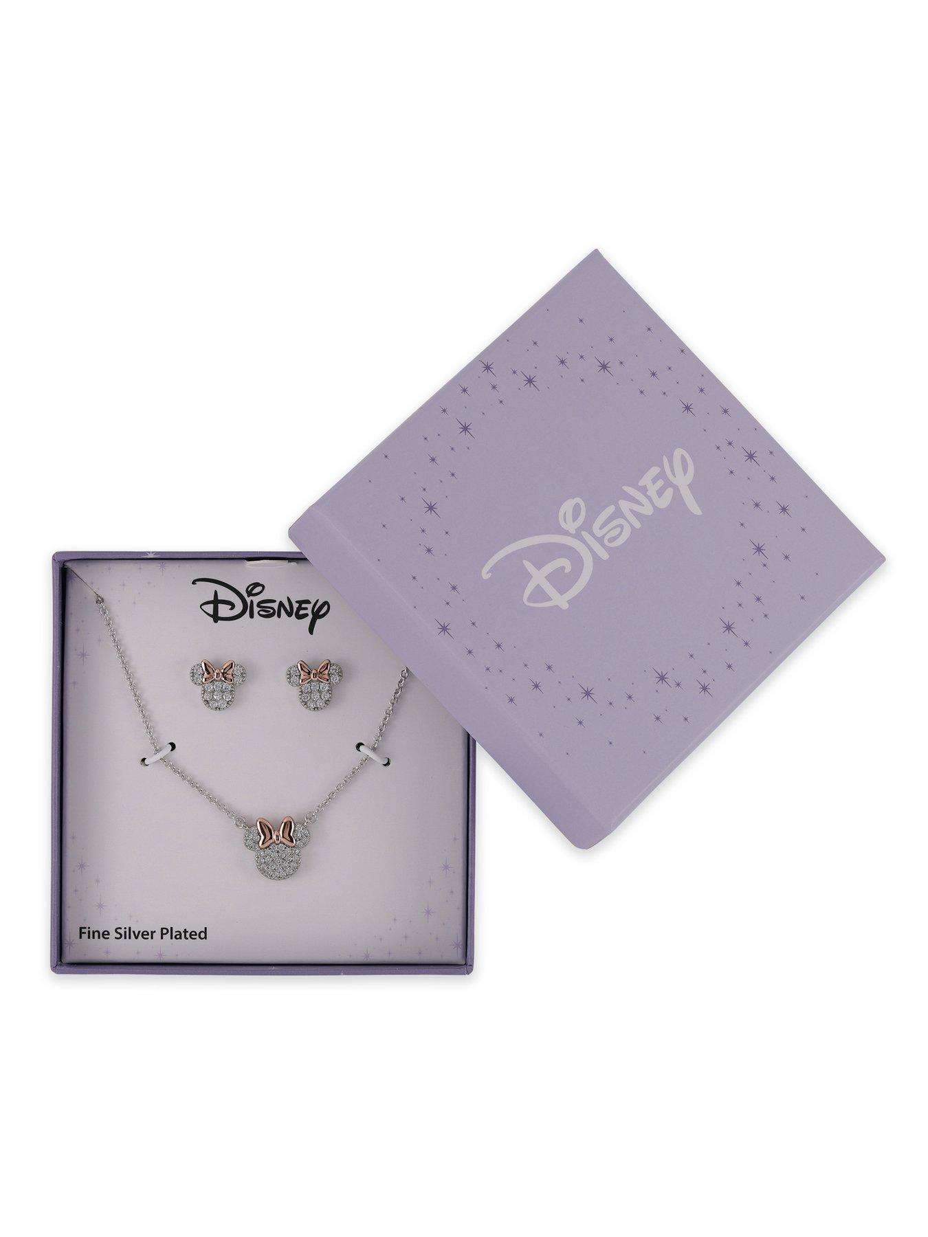 Image 4 of 4 of Minnie Mouse Disney Plated Necklace And Stud Earring Set - Silver
