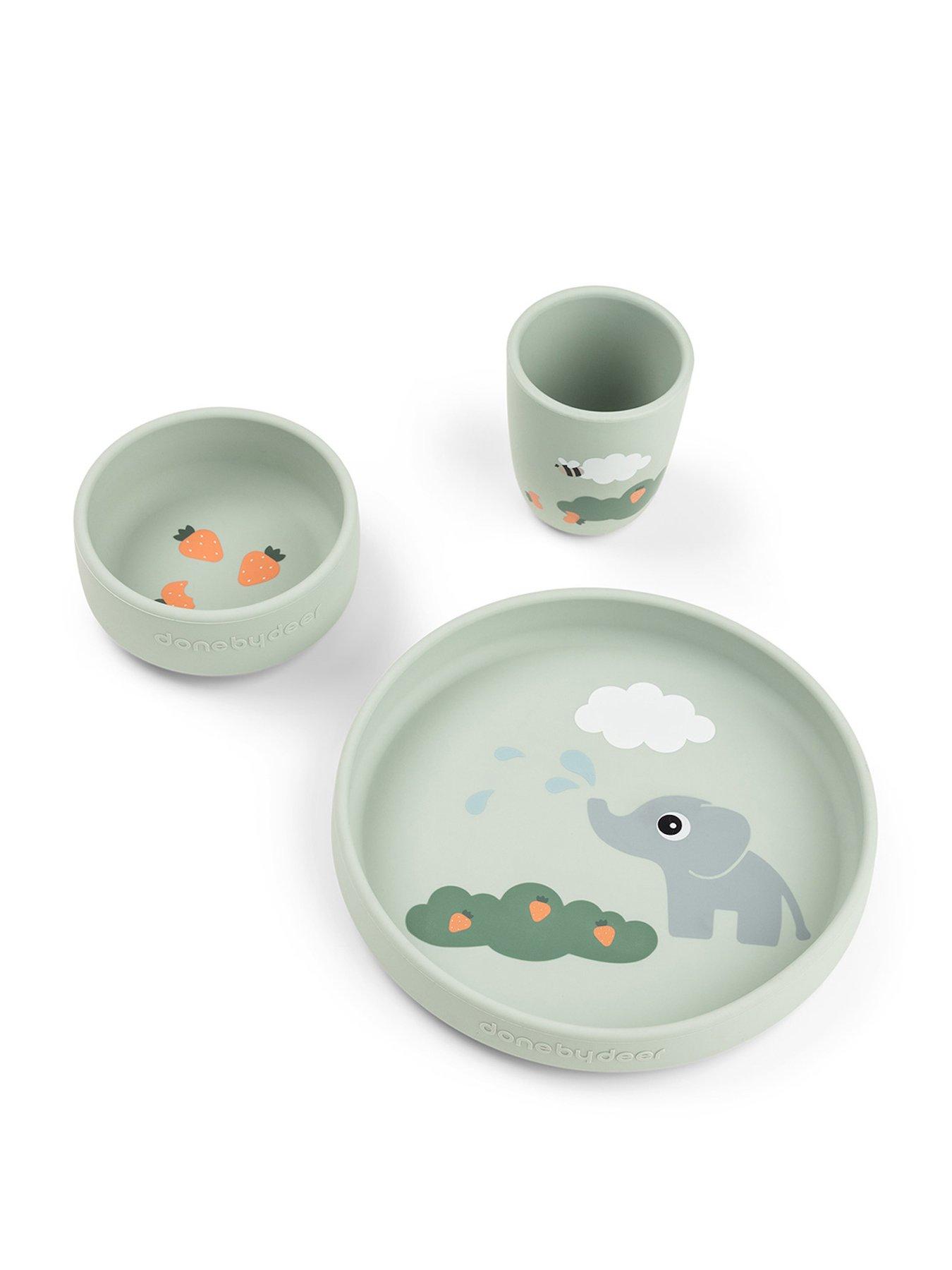 Done by Deer Stick and Stay Dinner Set Elphee green