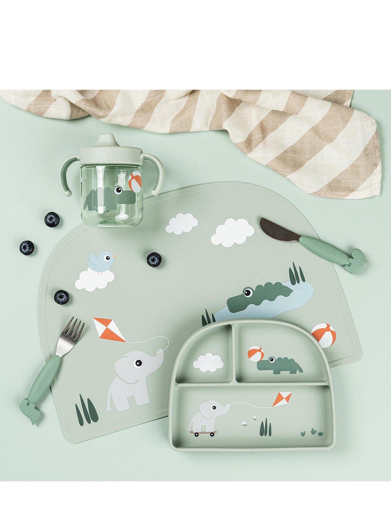 Image 2 of 3 of Done by Deer Stick and Stay Compartment plate Playground Green