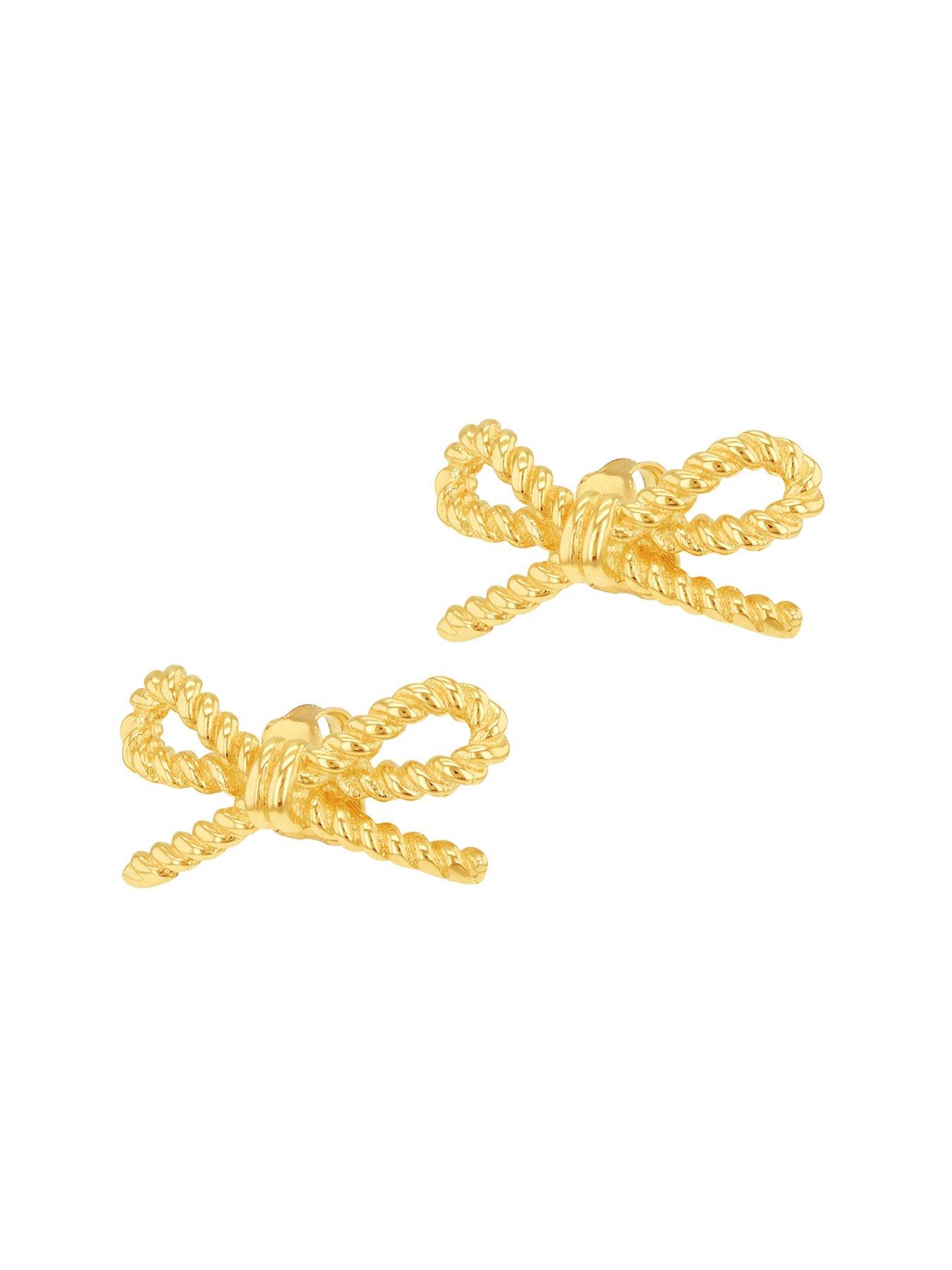 Image 2 of 5 of The Love Collection 9ct Yellow Gold Bow Earrings