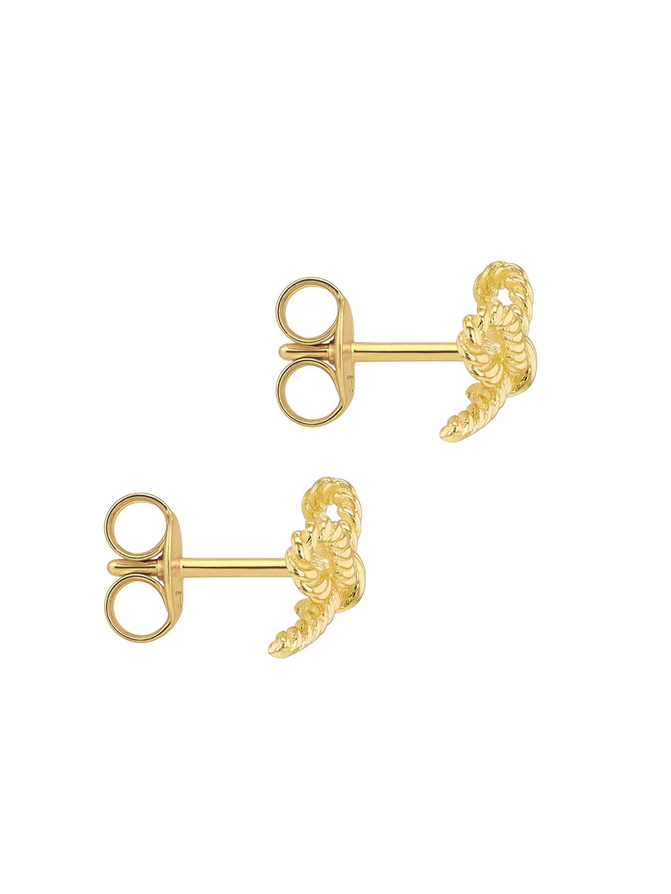 Image 3 of 5 of The Love Collection 9ct Yellow Gold Bow Earrings