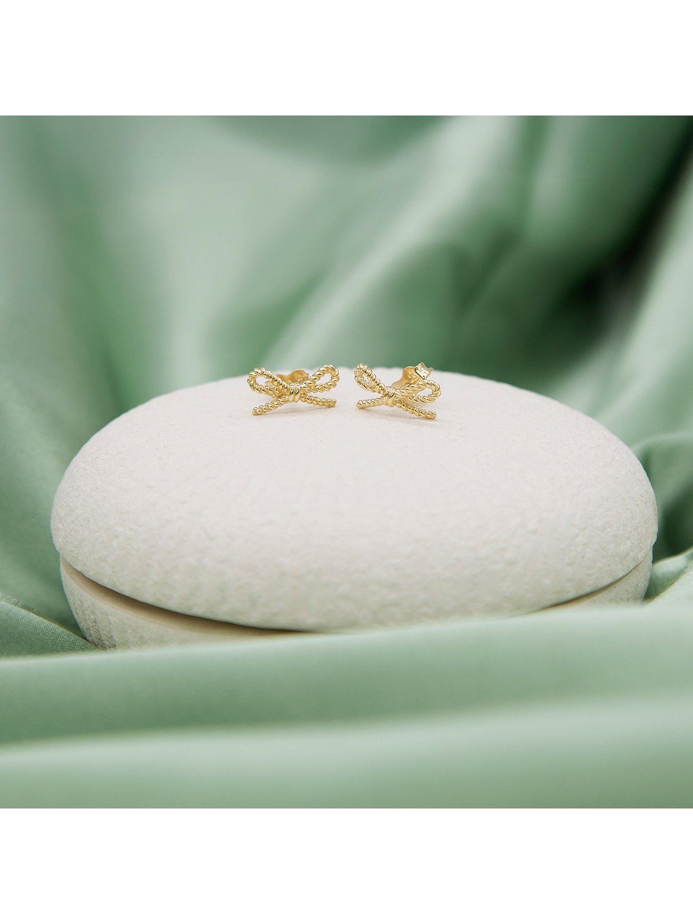 Image 5 of 5 of The Love Collection 9ct Yellow Gold Bow Earrings