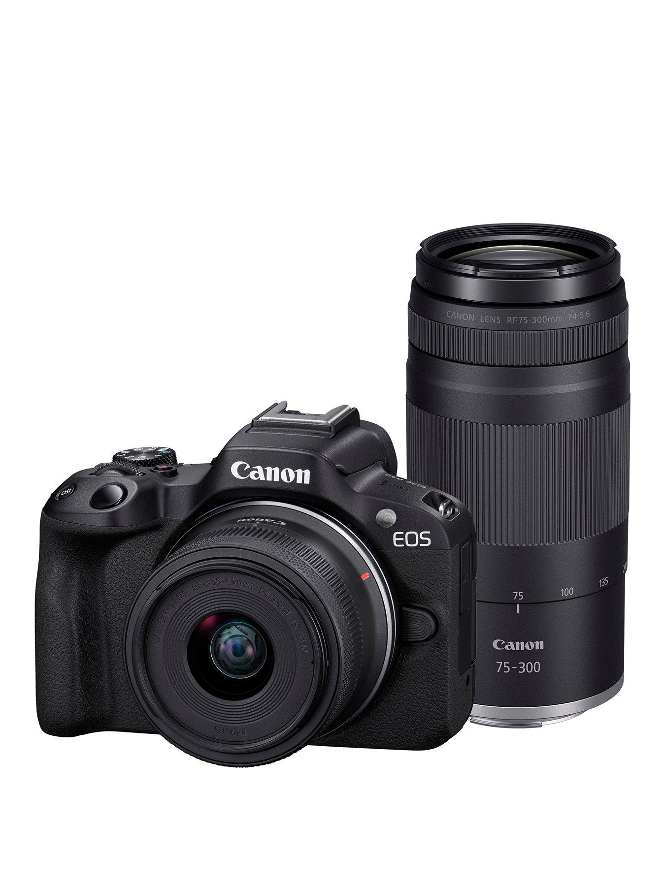 Image 1 of 6 of Canon EOS R50 APS-C Mirrorless Camera inc RF-S 18-45mm + RF 75-300mm Lens