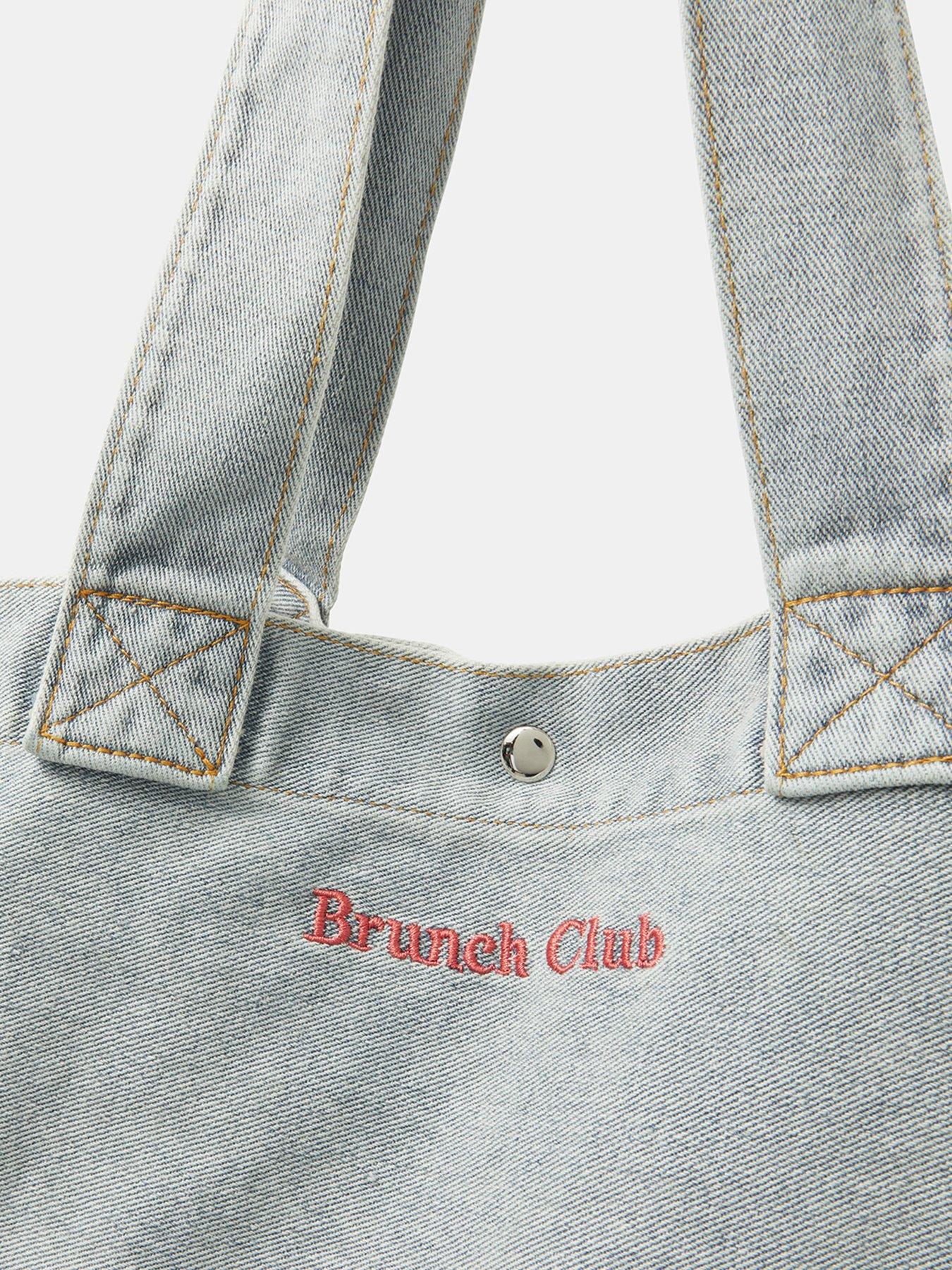 Image 5 of 5 of Accessorize Brunch Club Denim Shopper Bag